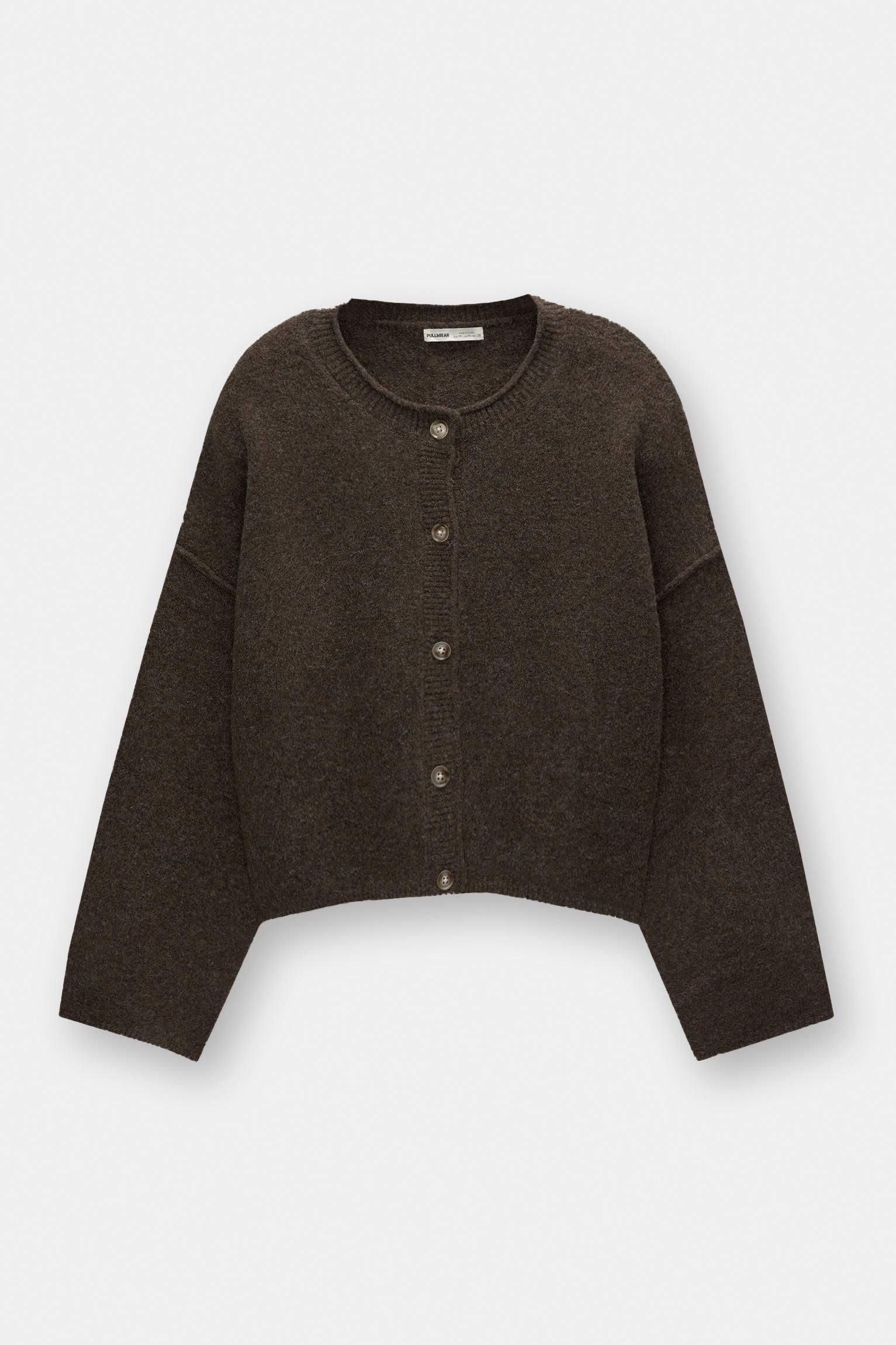 Pull&Bear Buttoned Cardigan in Black Lyst UK