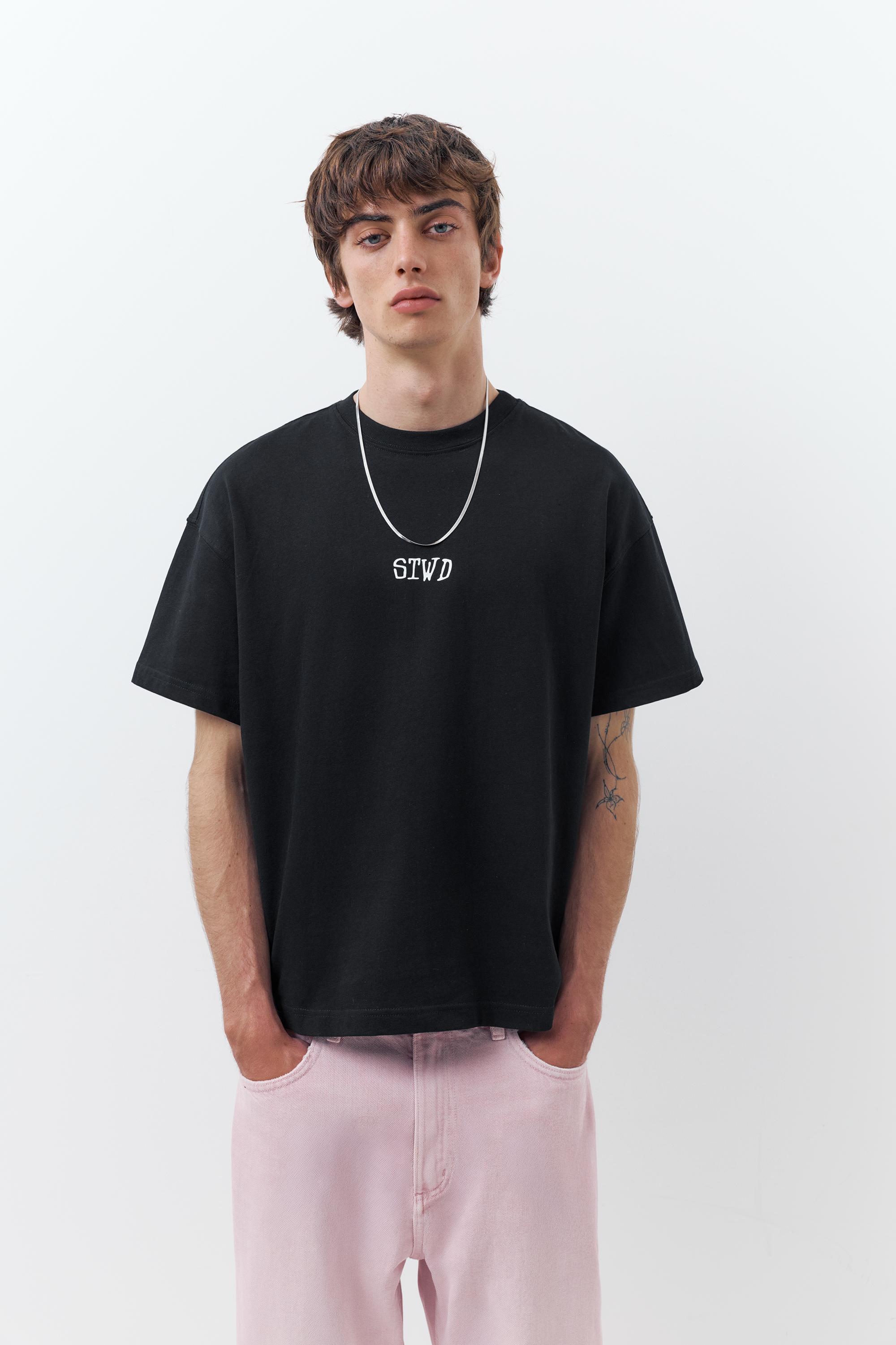 T-shirt Pull & Bear Homme – Noir – Manches Courtes – Taille L – Occasion
