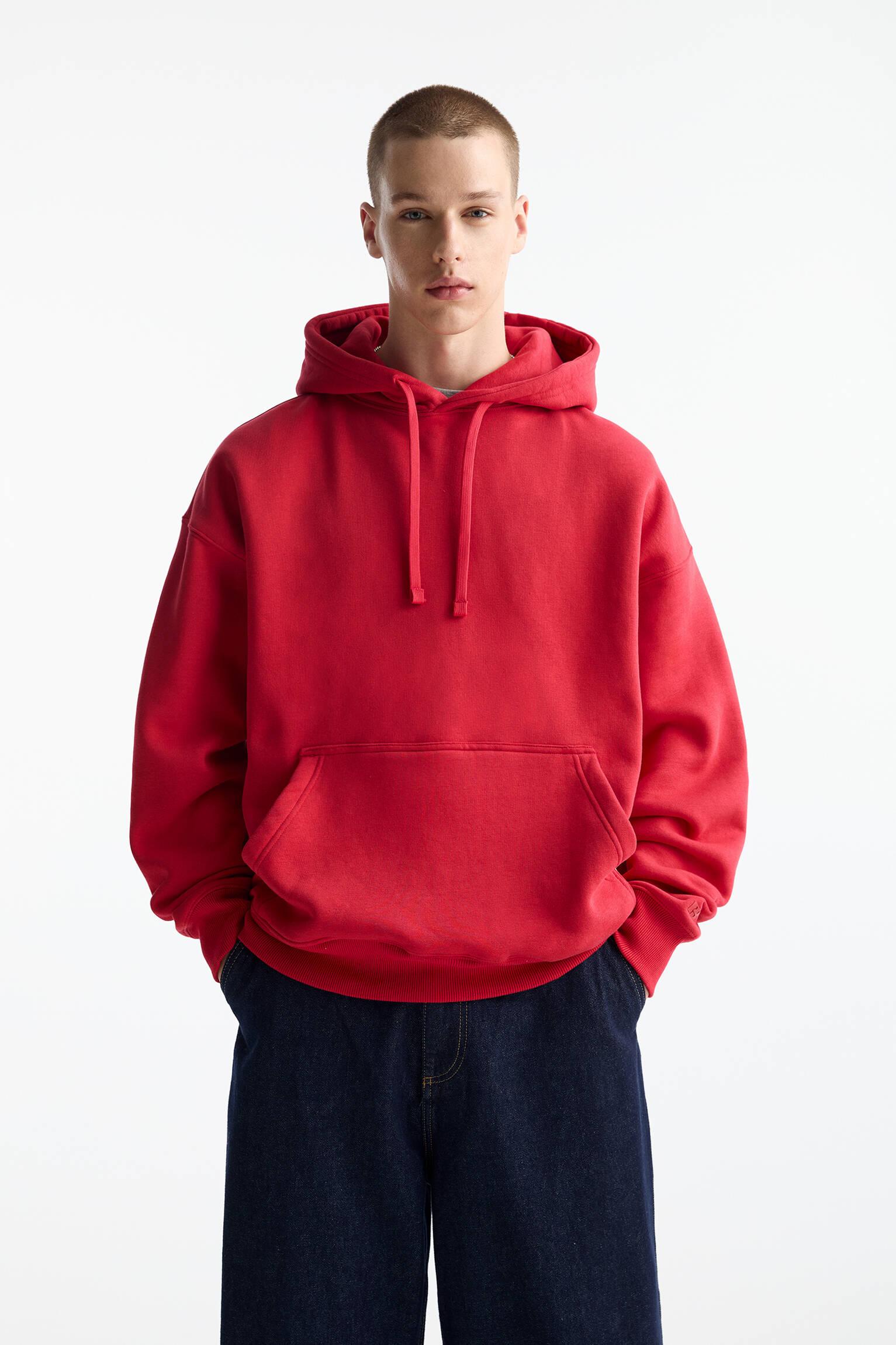 Pull Bear Basic Hoodie in Red for Men Lyst UK