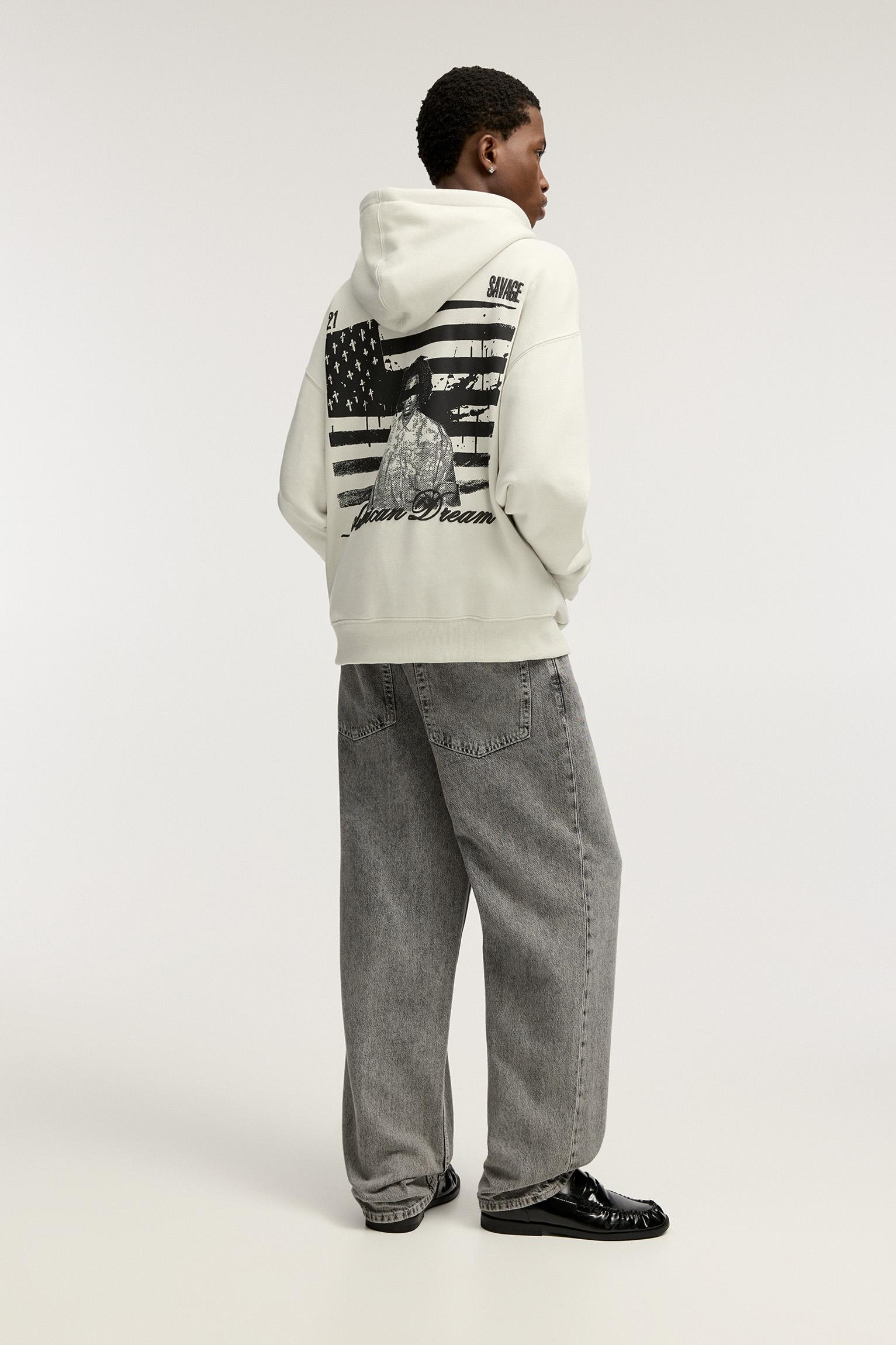 Pull&Bear 21 Savage American Dream Hoodie in Natural for Men Lyst UK