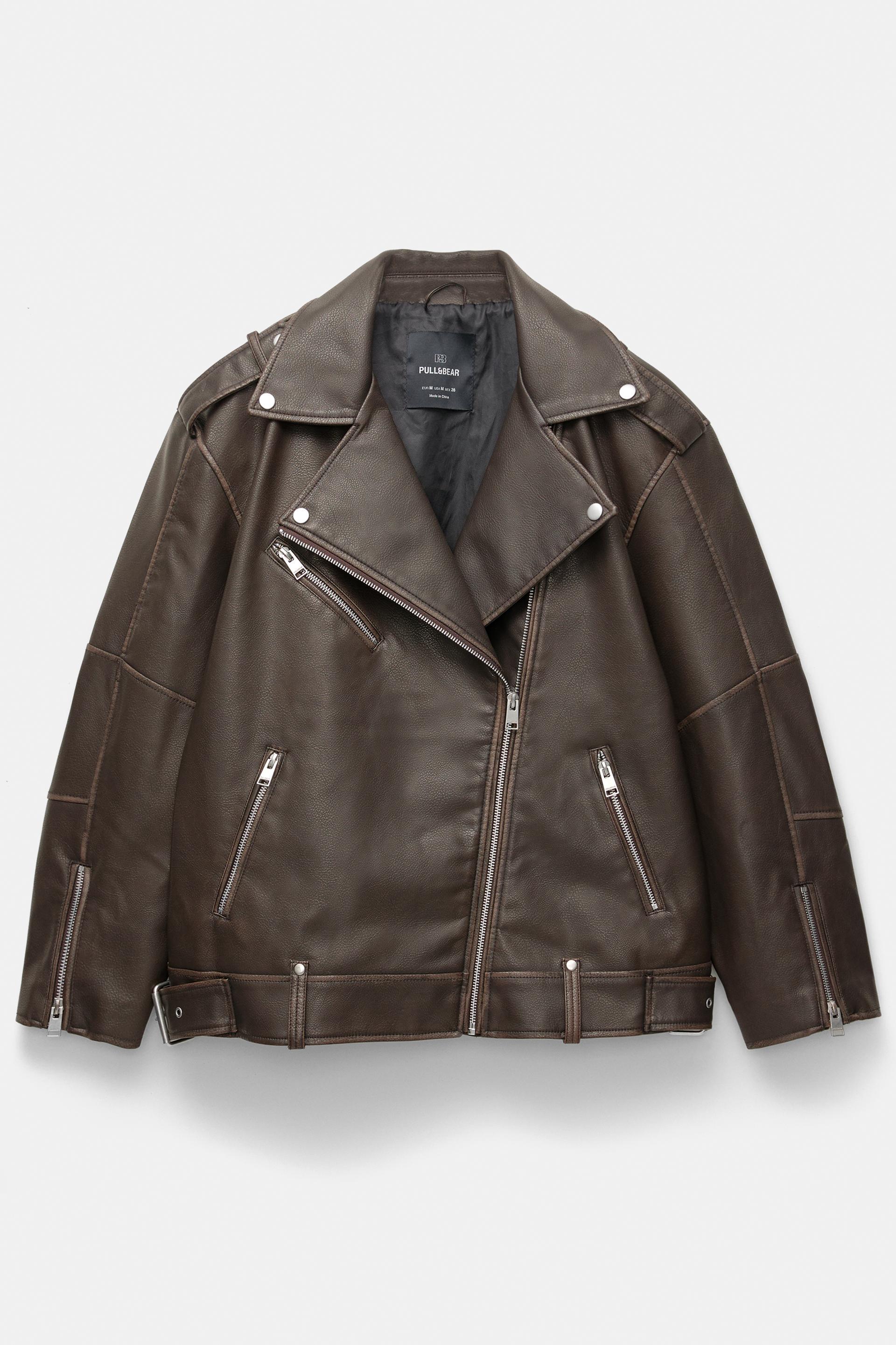 Bomber Chamarra Biker Pull And Bear Women's Pull&Bear Leather
