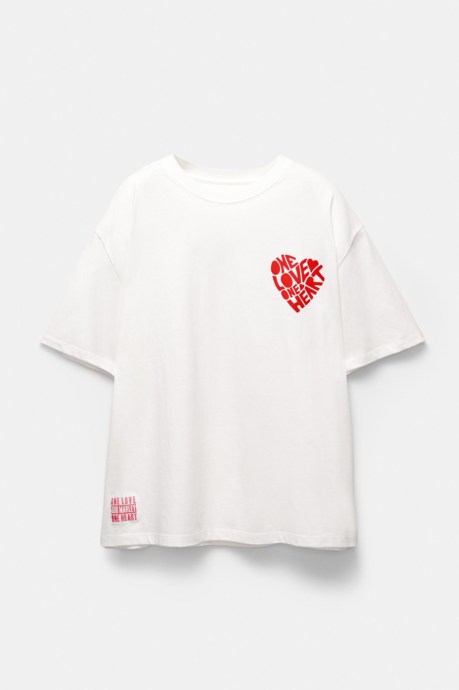 Pull&Bear Bob Marley Heart T-Shirt in White Lyst UK