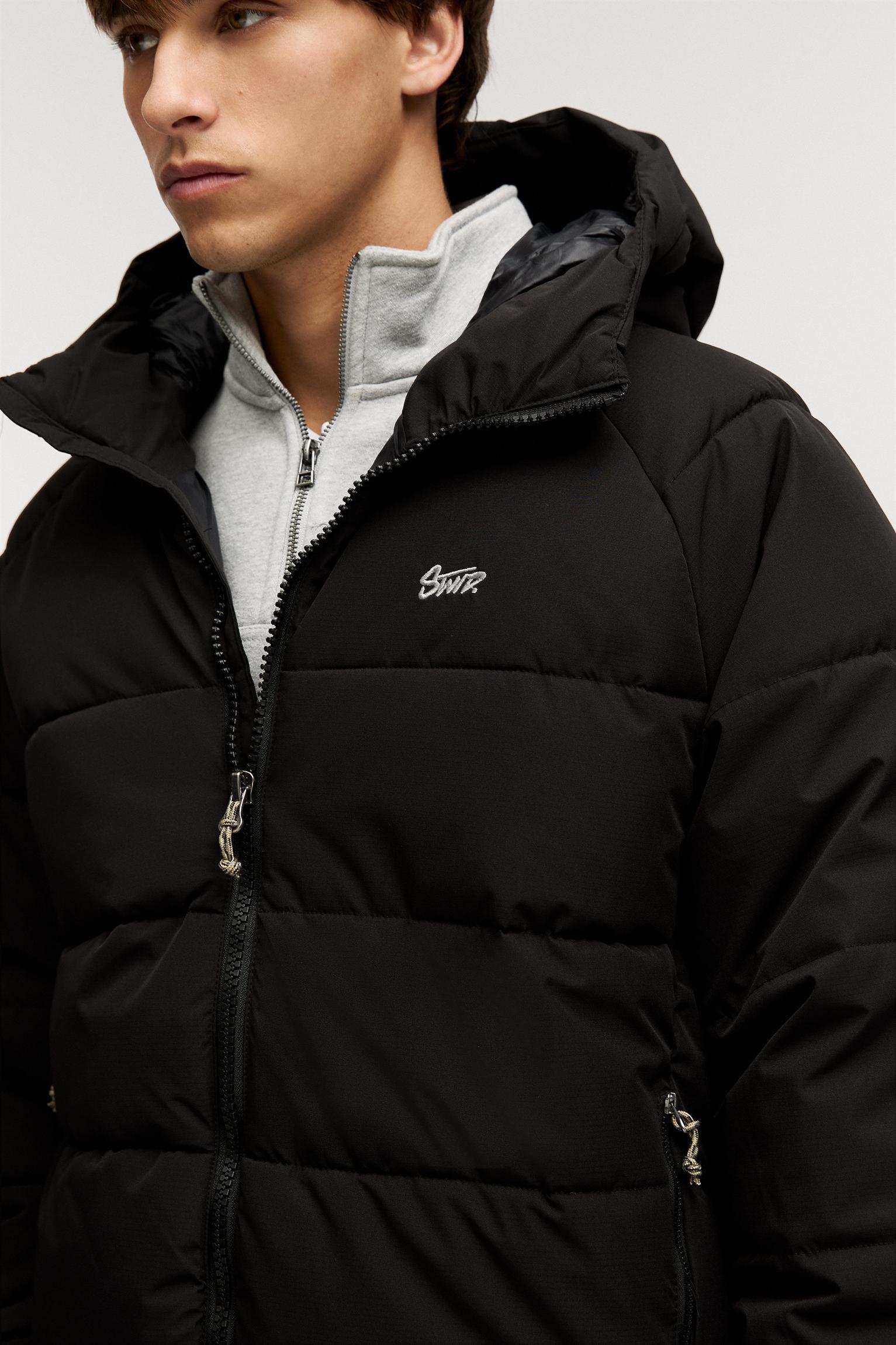 Pull&Bear Hooded Stwd Puffer Jacket in Black for Men Lyst UK