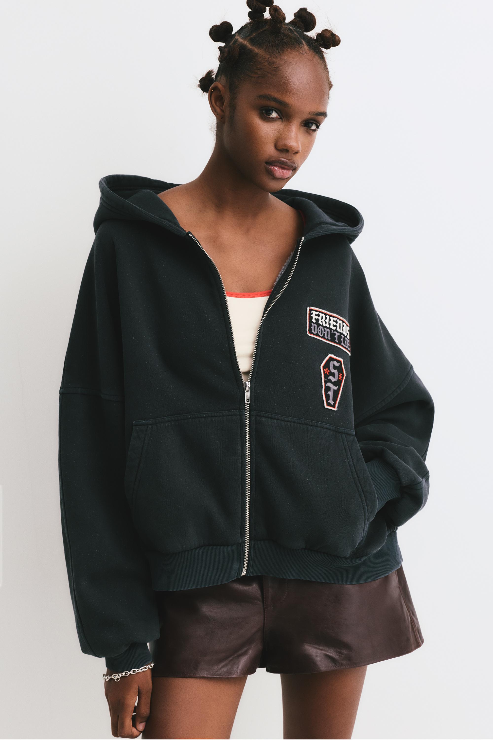 Pullandbear Womens Pull And Bear Hoodies Pull&Bear Zip Through