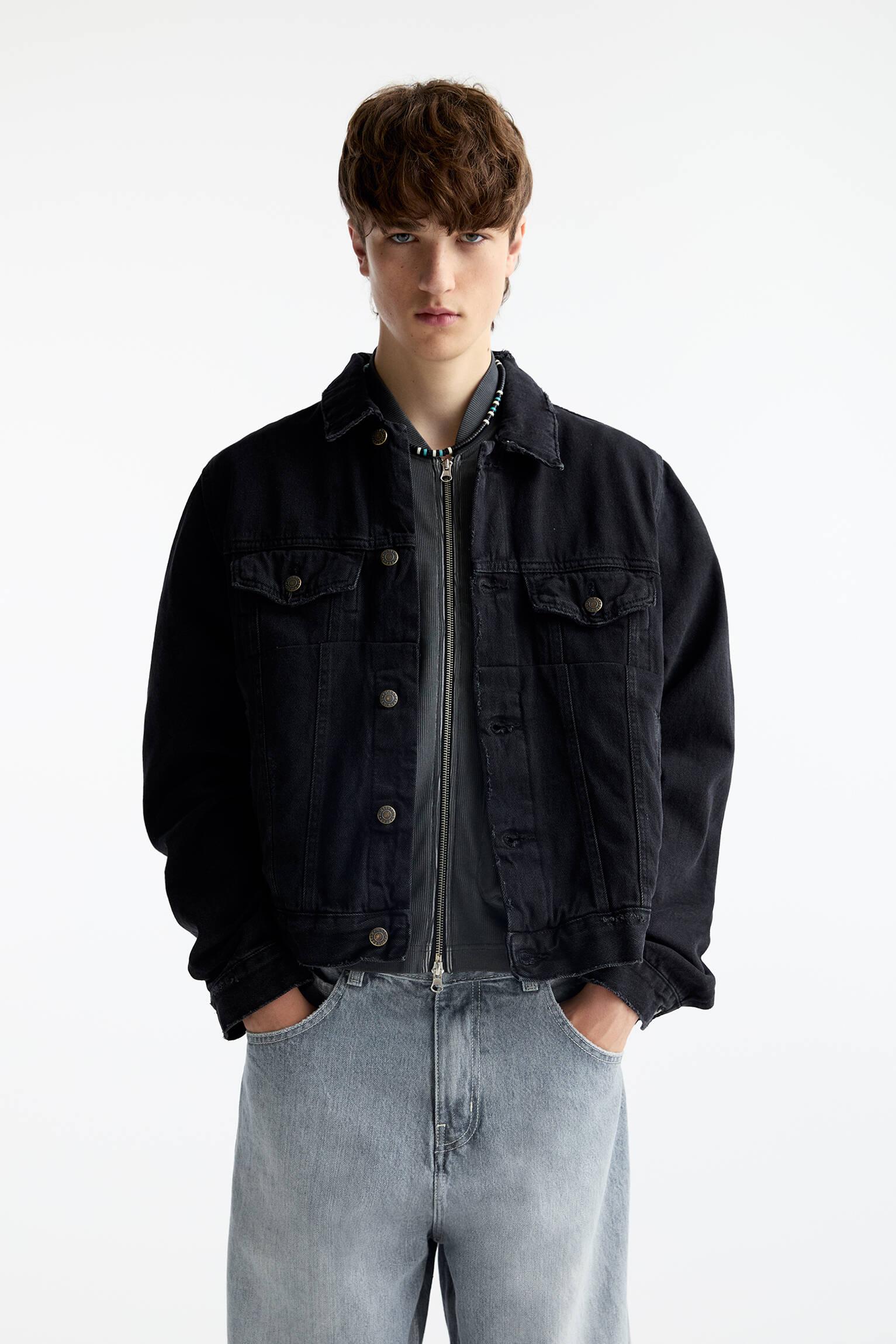 Cropped denim jacket pull and bear new arrivals