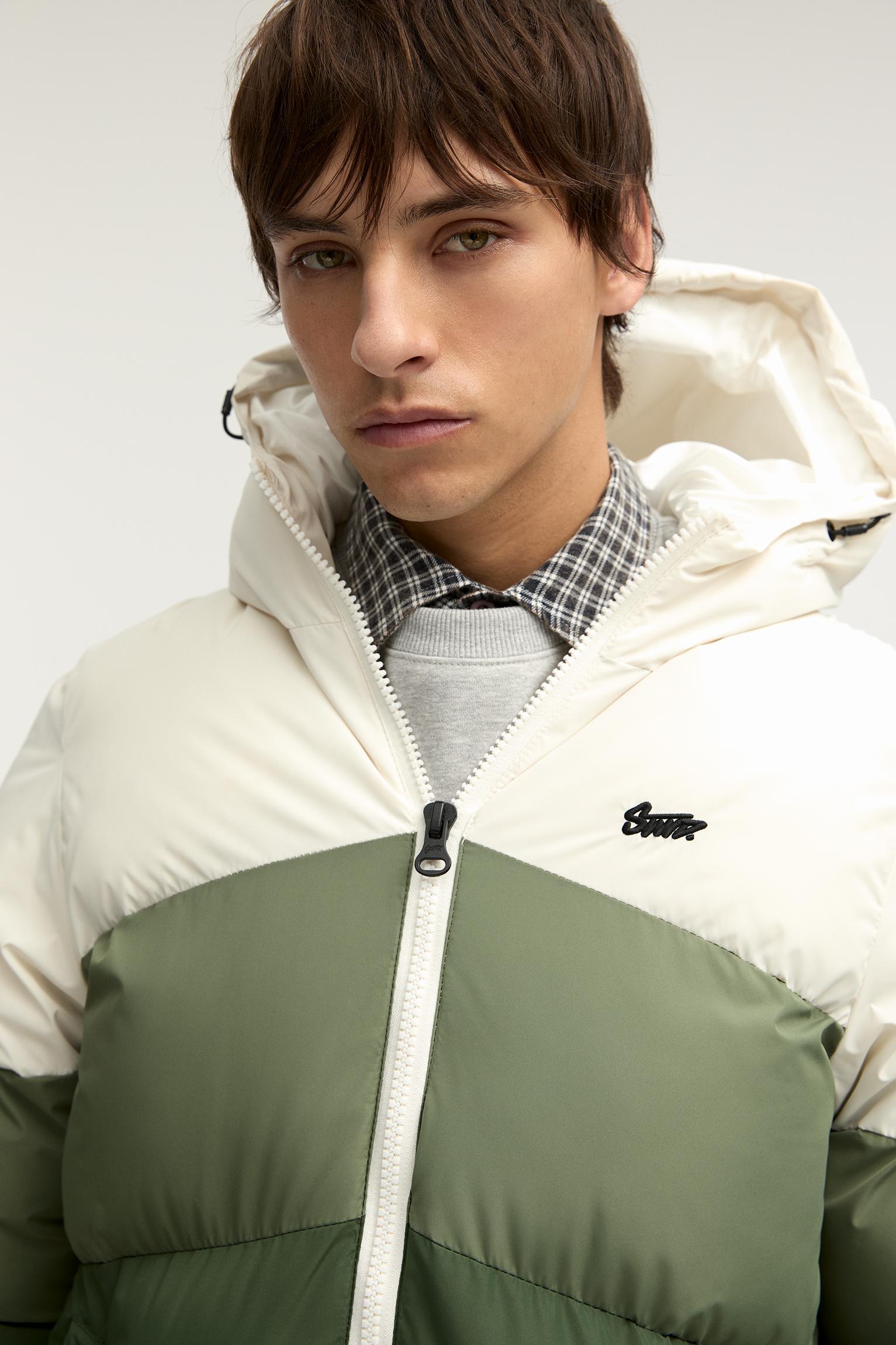 Pull&Bear Stwd Panelled Puffer Jacket in Green for Men Lyst UK