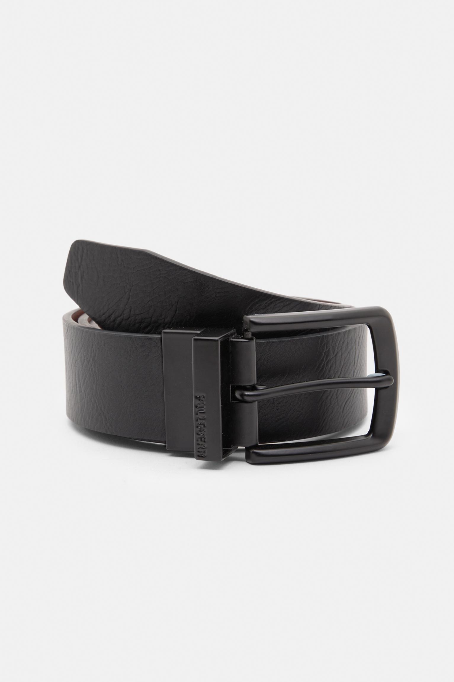 Pull&Bear Faux Leather Belt in Black for Men Lyst UK