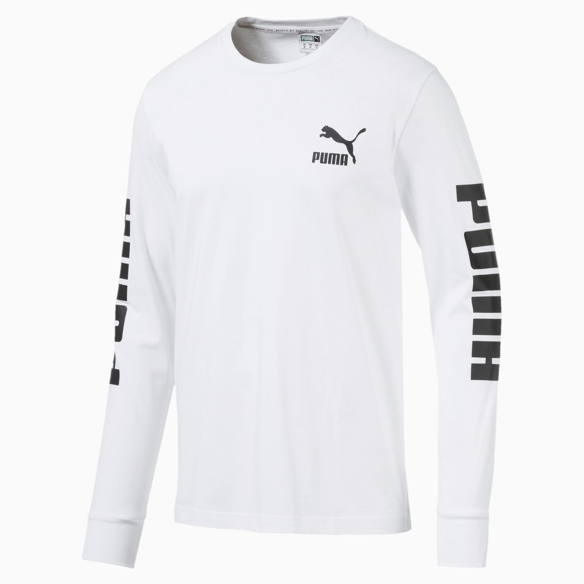 Puma Cotton Classics Logo Men S Long Sleeve Tee In 02 White For