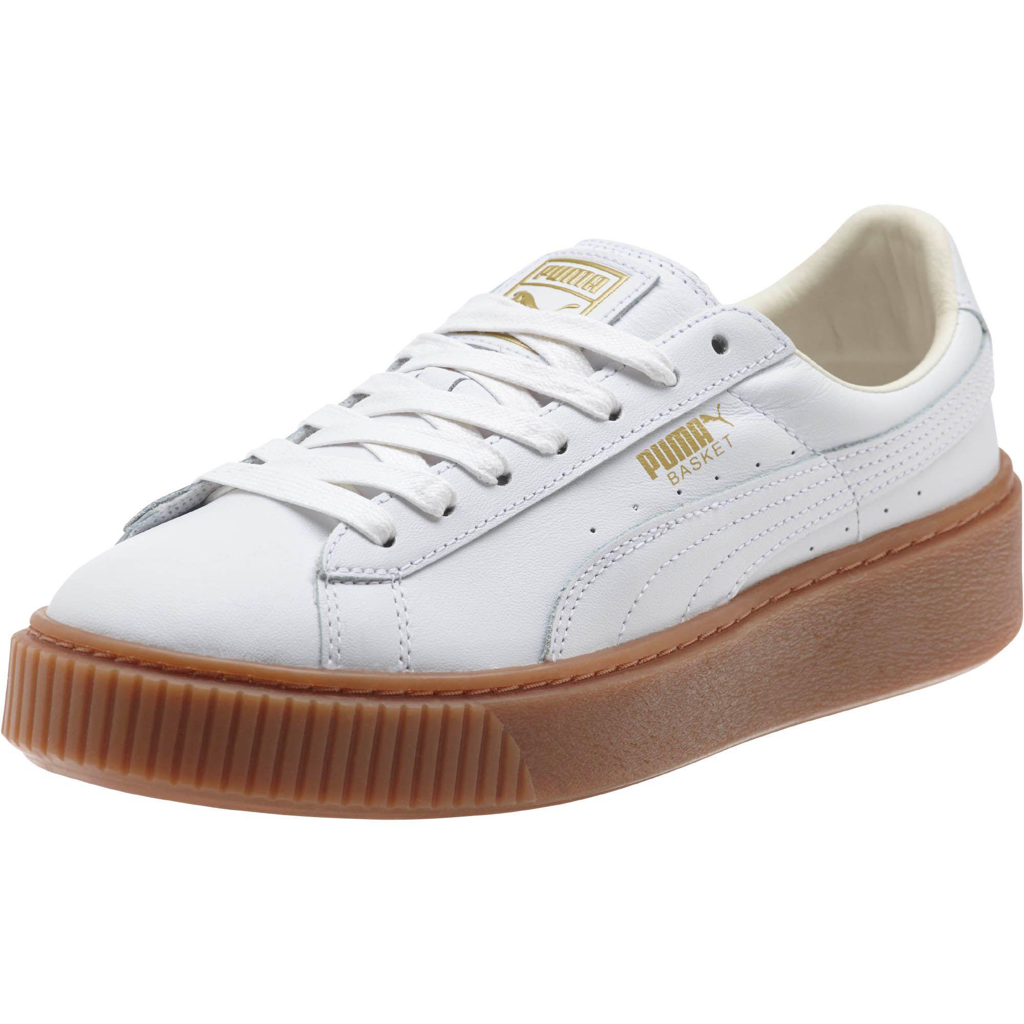puma basket platform core white