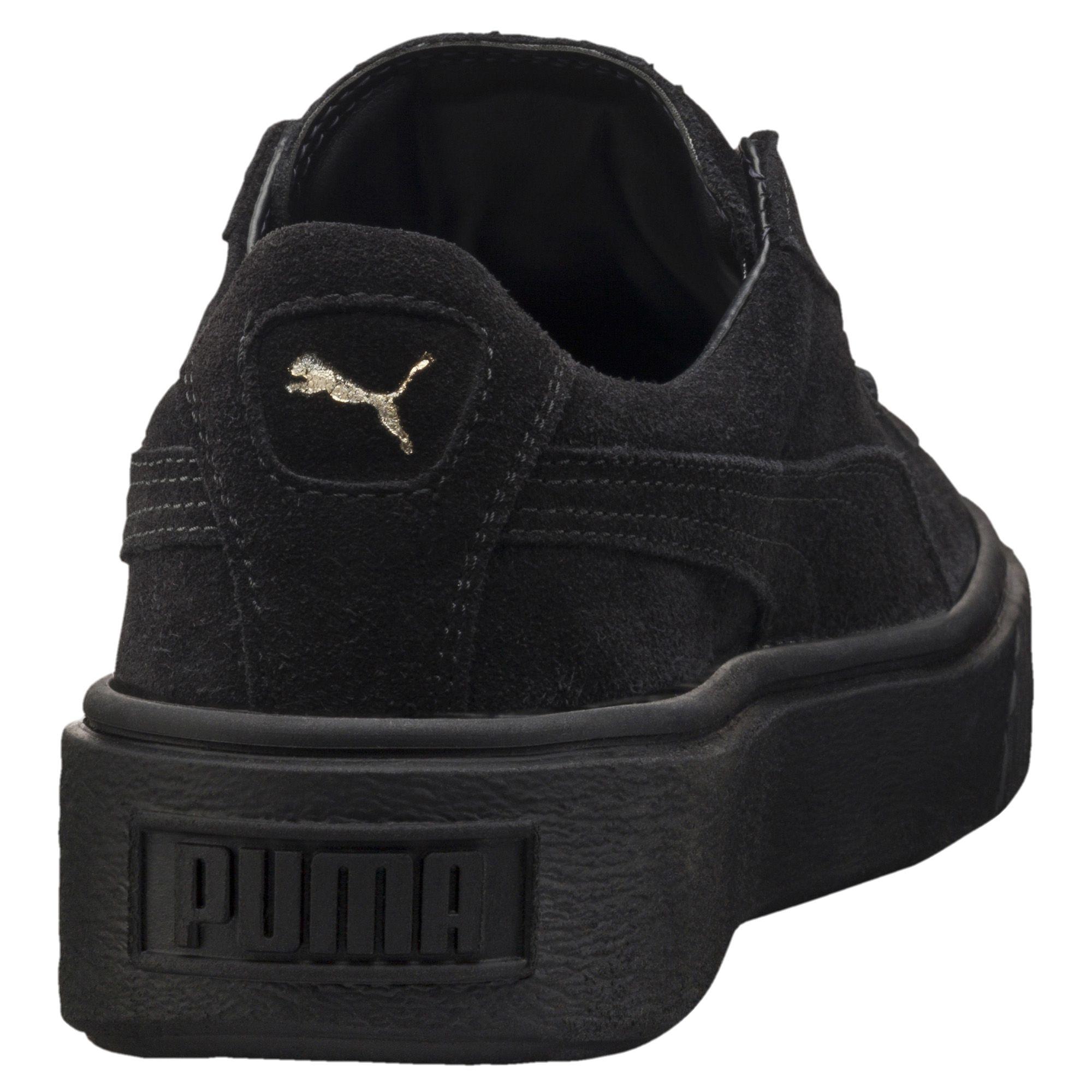 PUMA Suede Platform Gold Women's Sneakers in Black - Lyst