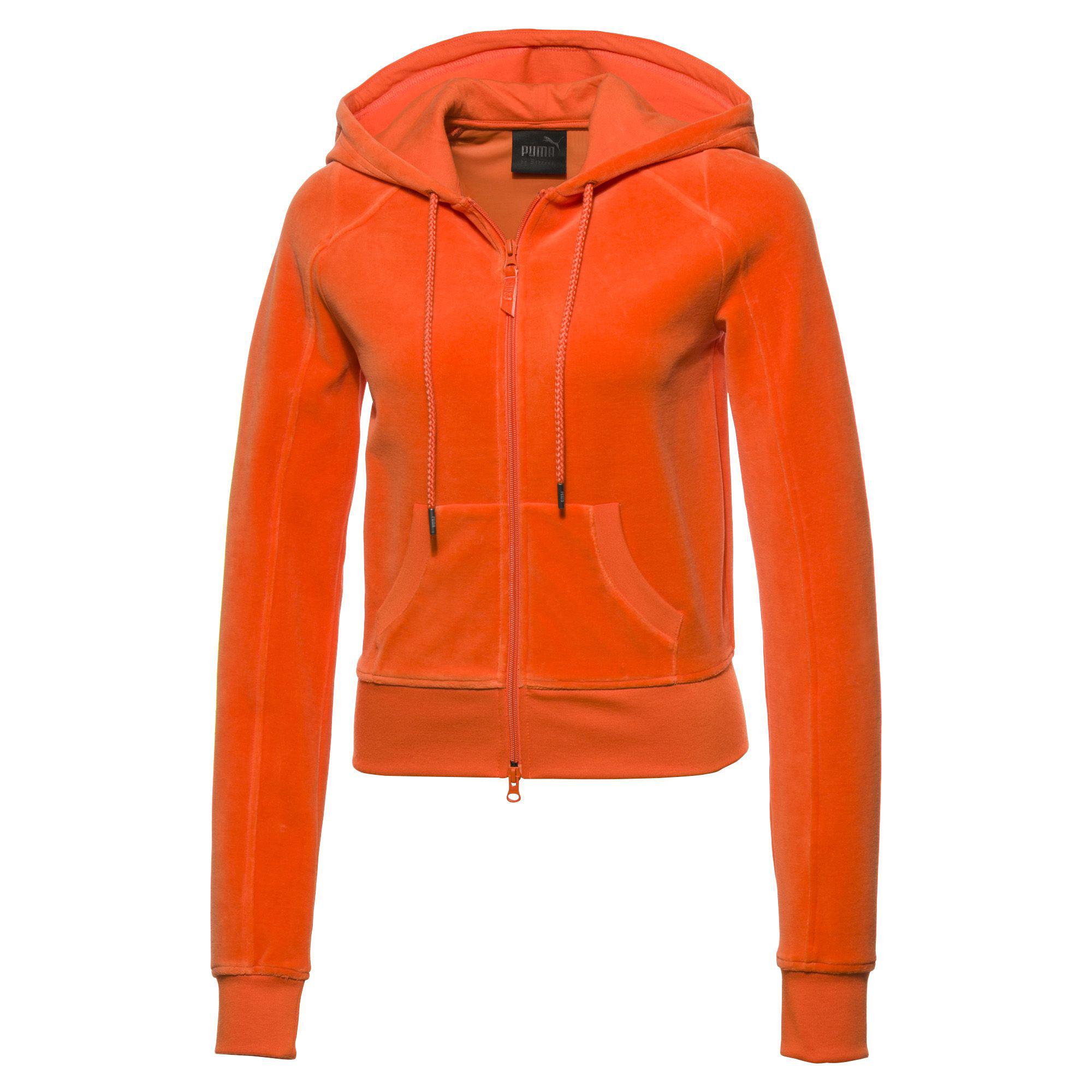 orange velour tracksuit womens