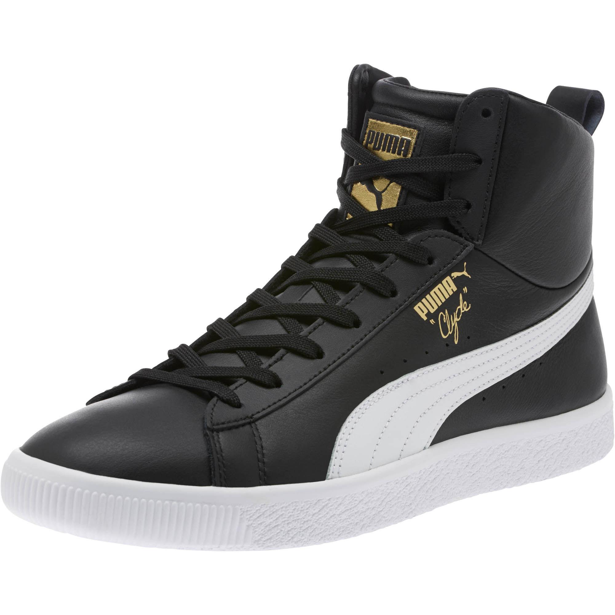 PUMA Leather Clyde Core Mid Sneakers in Black for Men - Lyst