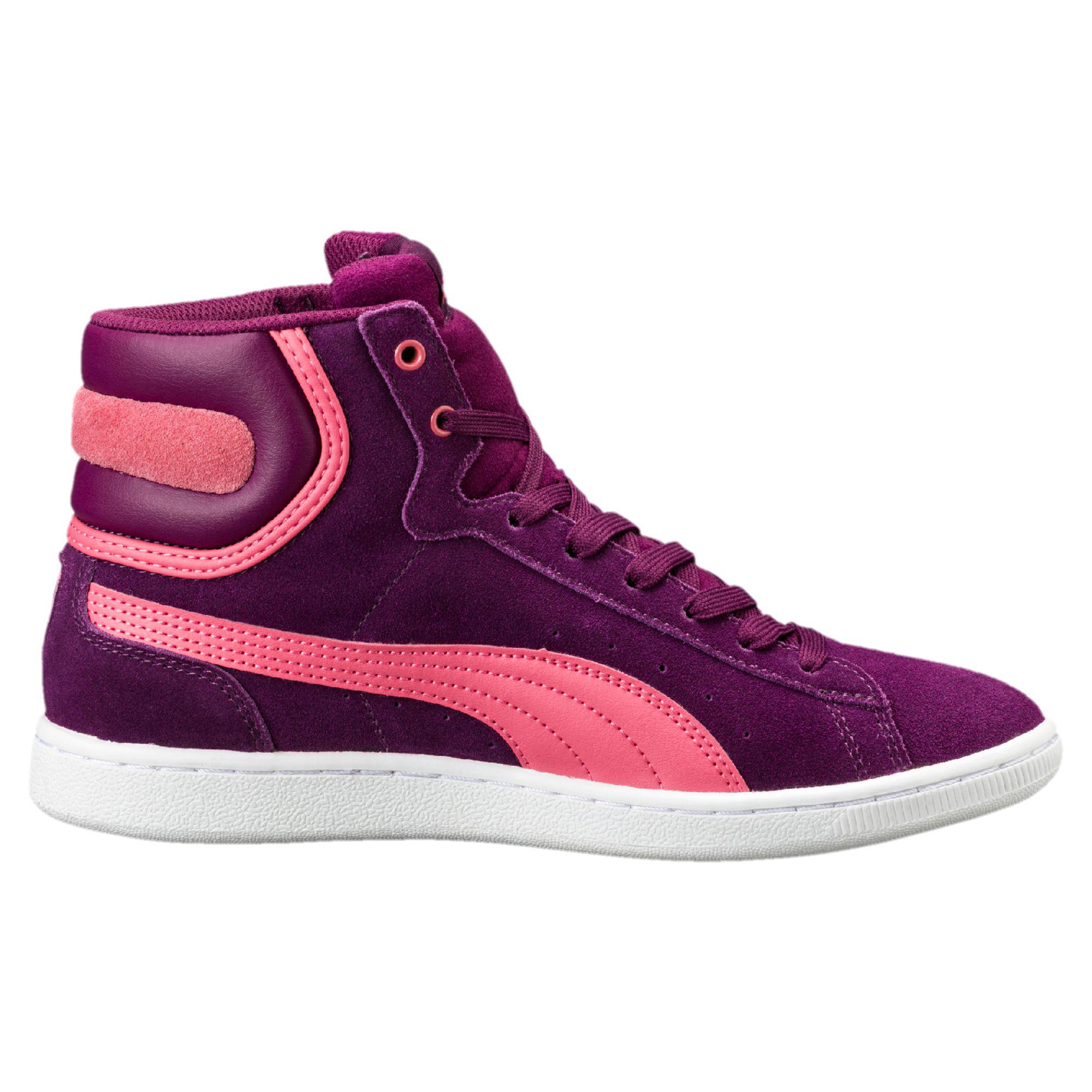 PUMA Suede Vikky Mid Women's High Top Sneakers in Purple - Lyst