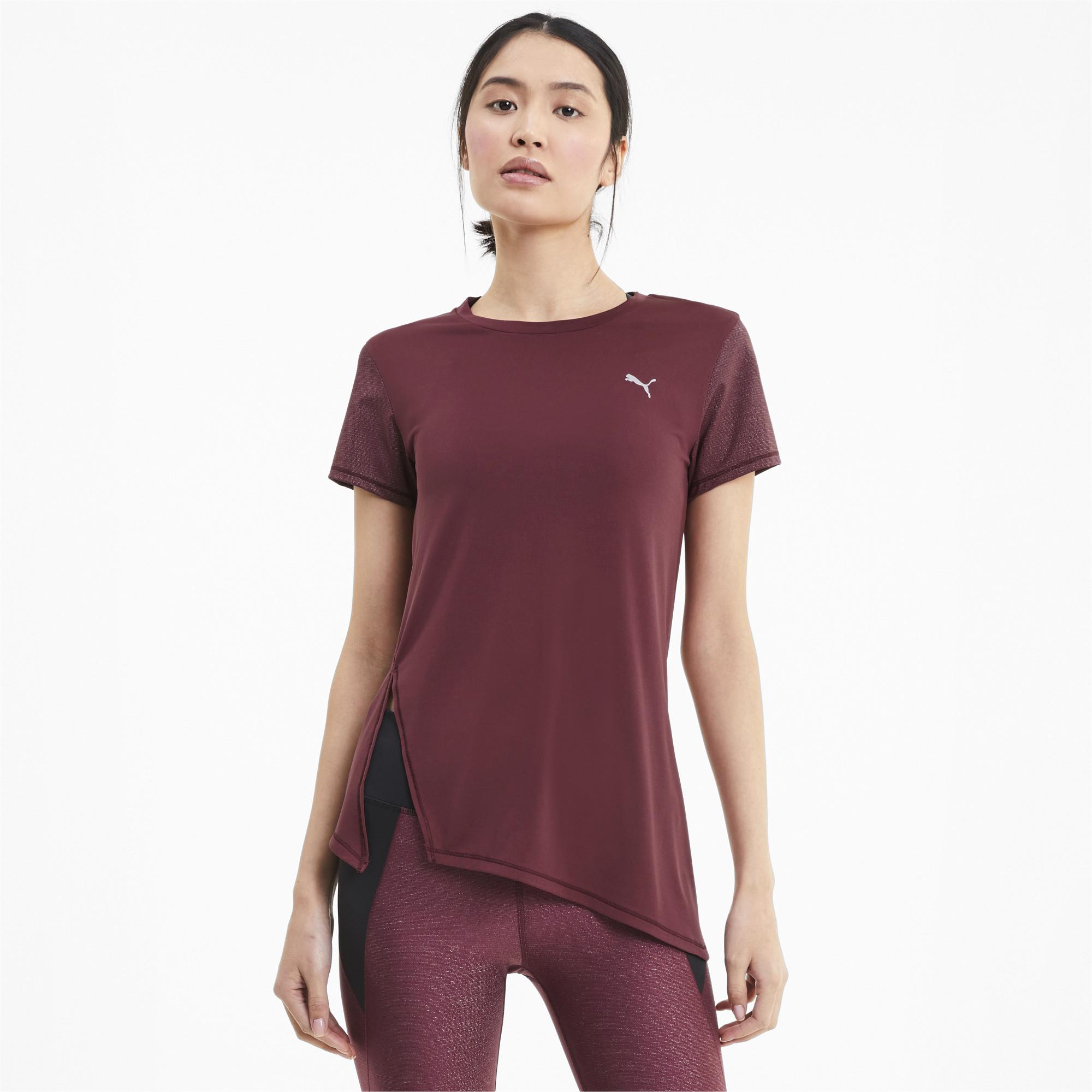 PUMA Studio Metallic Tee in Burgundy 