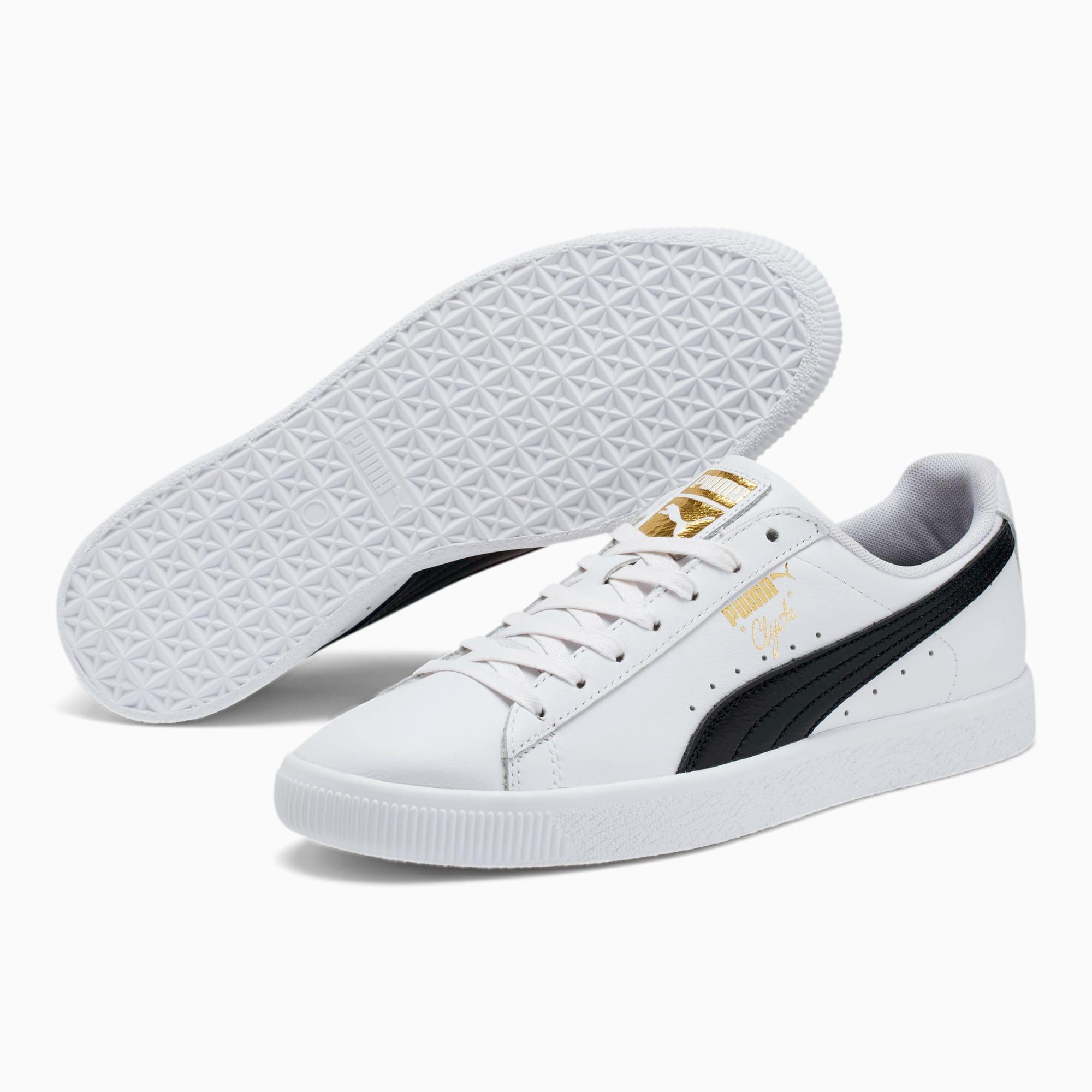 puma clyde mid core foil white