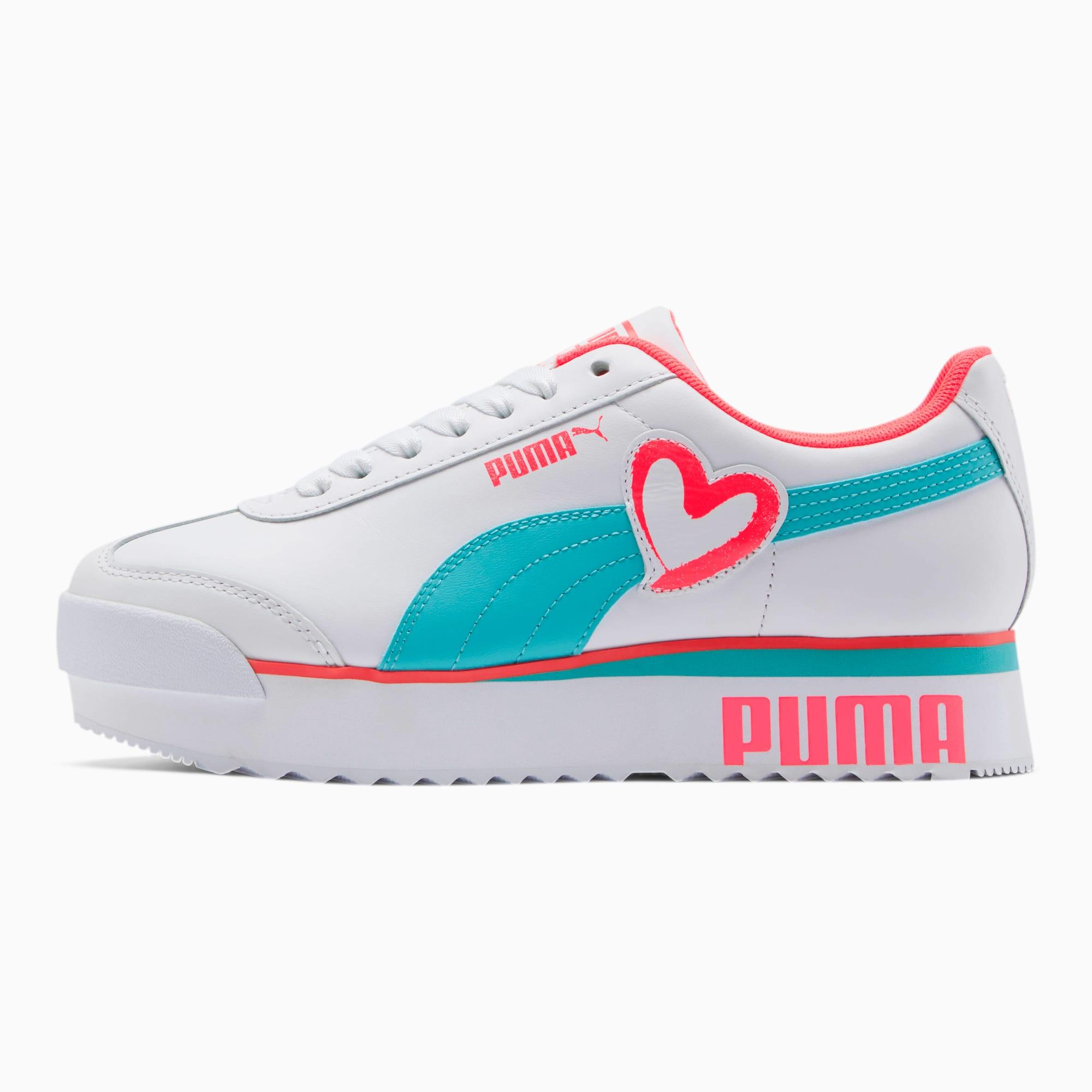 roma heart patent women's sneakers