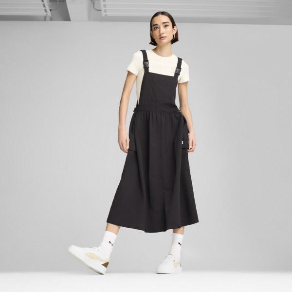 PUMA Downtown Dungaree Dress in Black Lyst