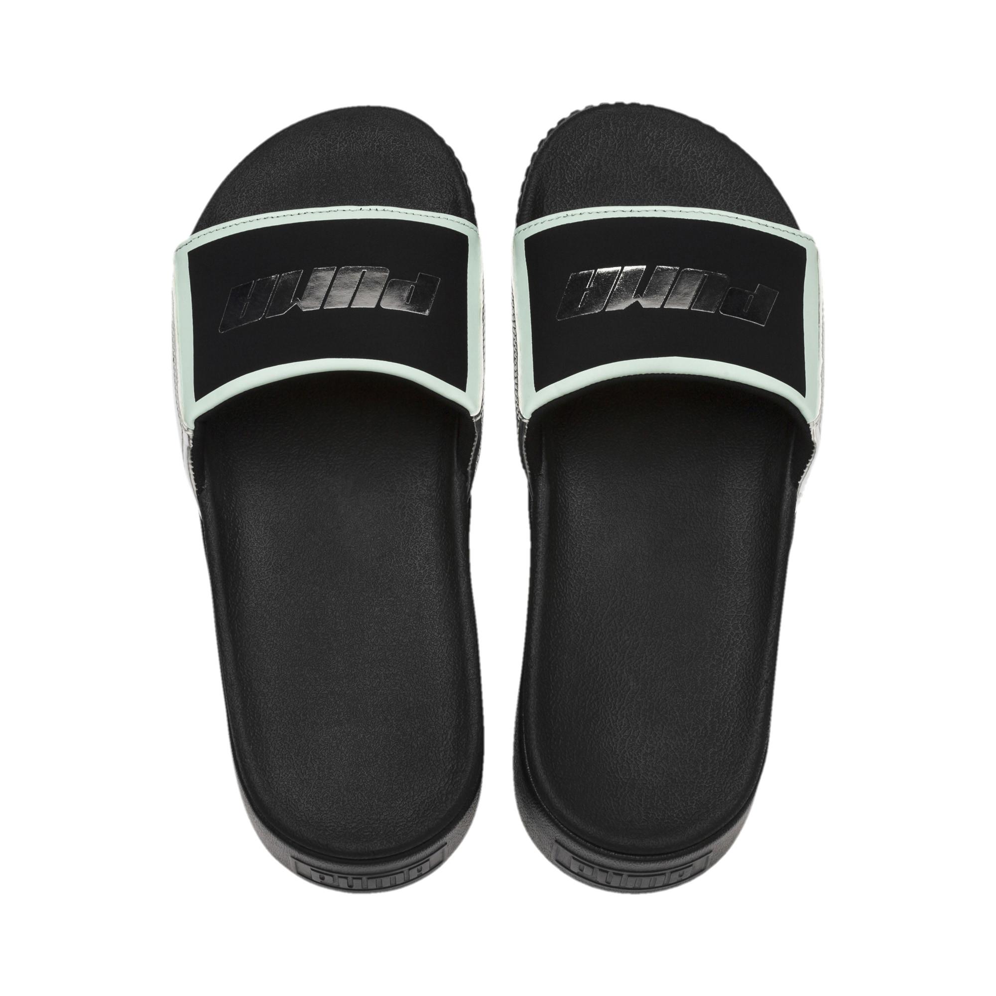 metallic puma slides