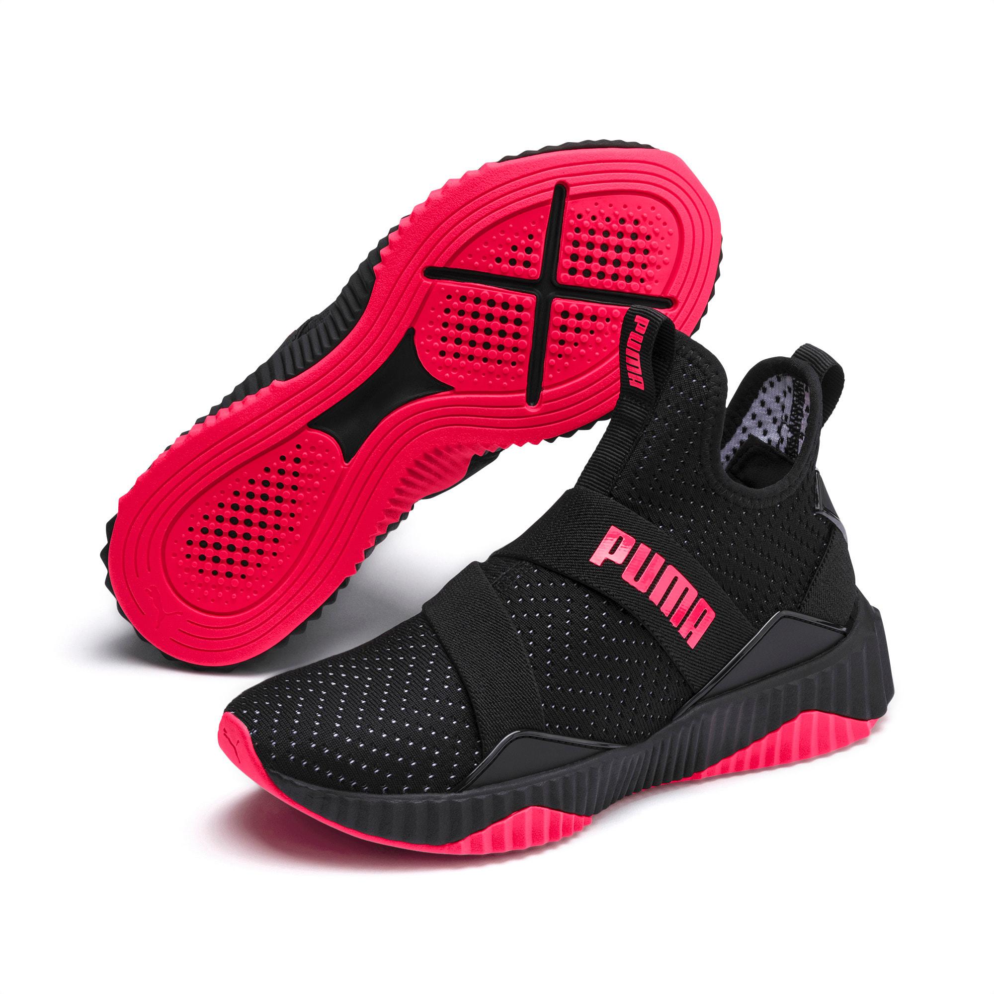 puma black and pink shoes