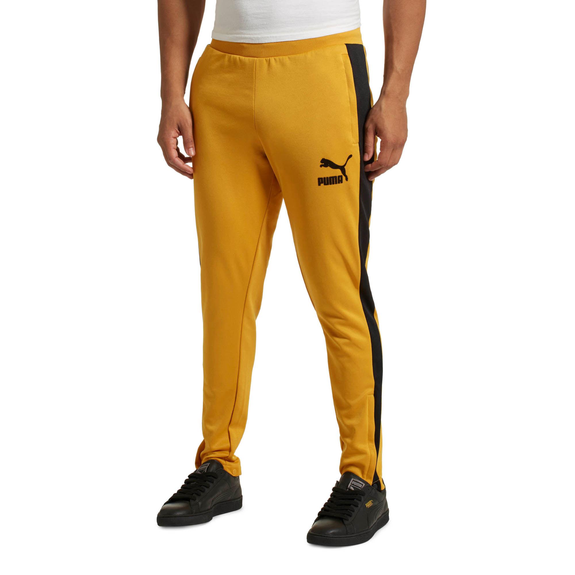 T7 Vintage Men's Track Pants in Yellow 