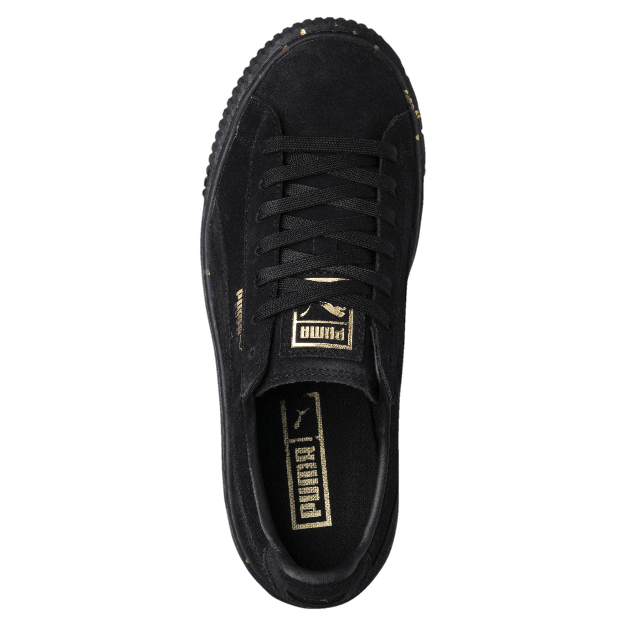 puma platform trace triple black trainers