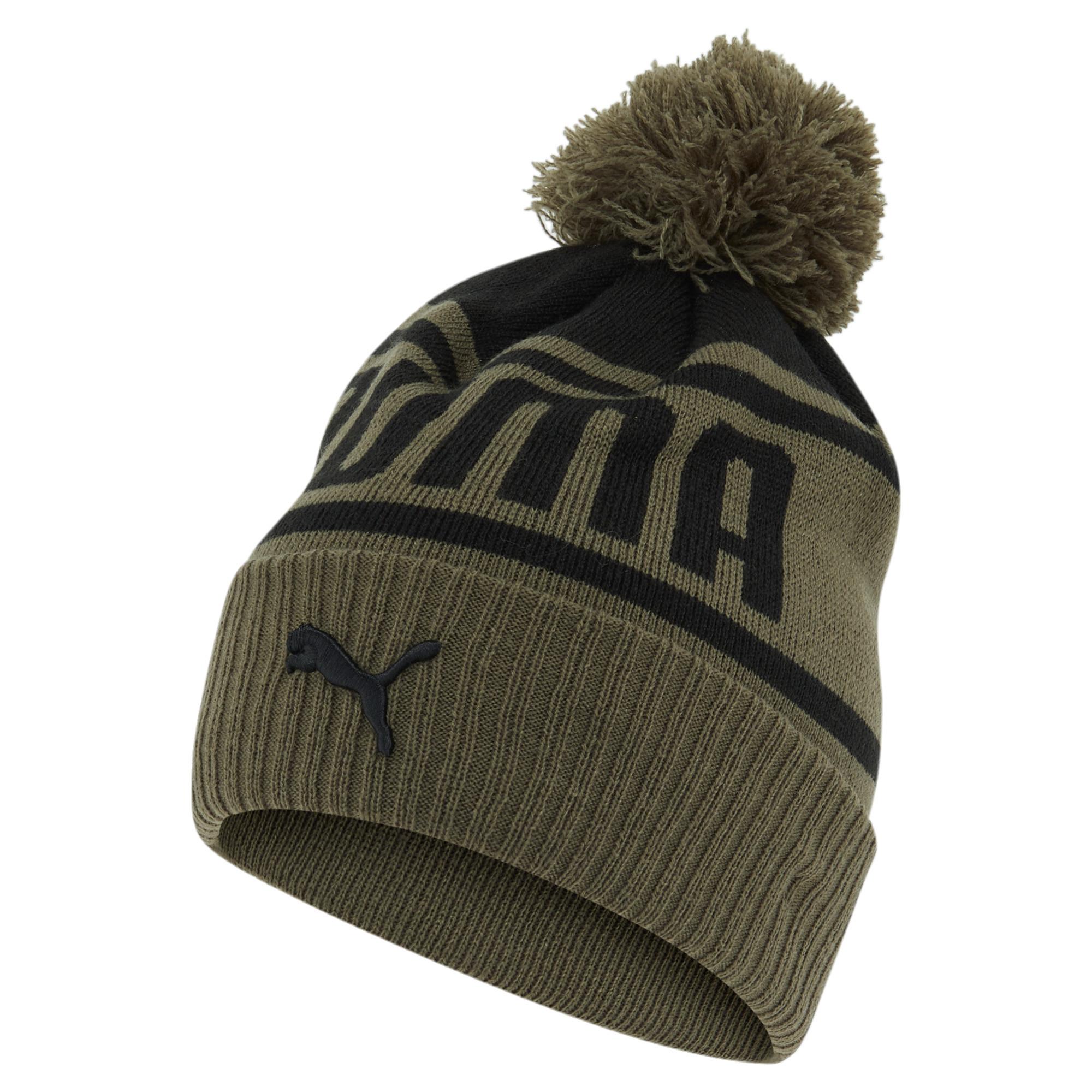 PUMA Frost Cuff Pom Beanie Hat in Olive / Black (Green) for Men - Lyst