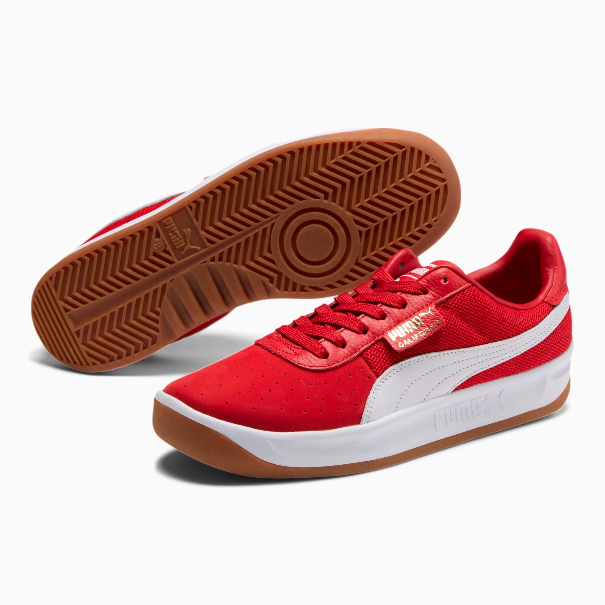 PUMA Leather California Casual Sneakers in Red for Men - Lyst