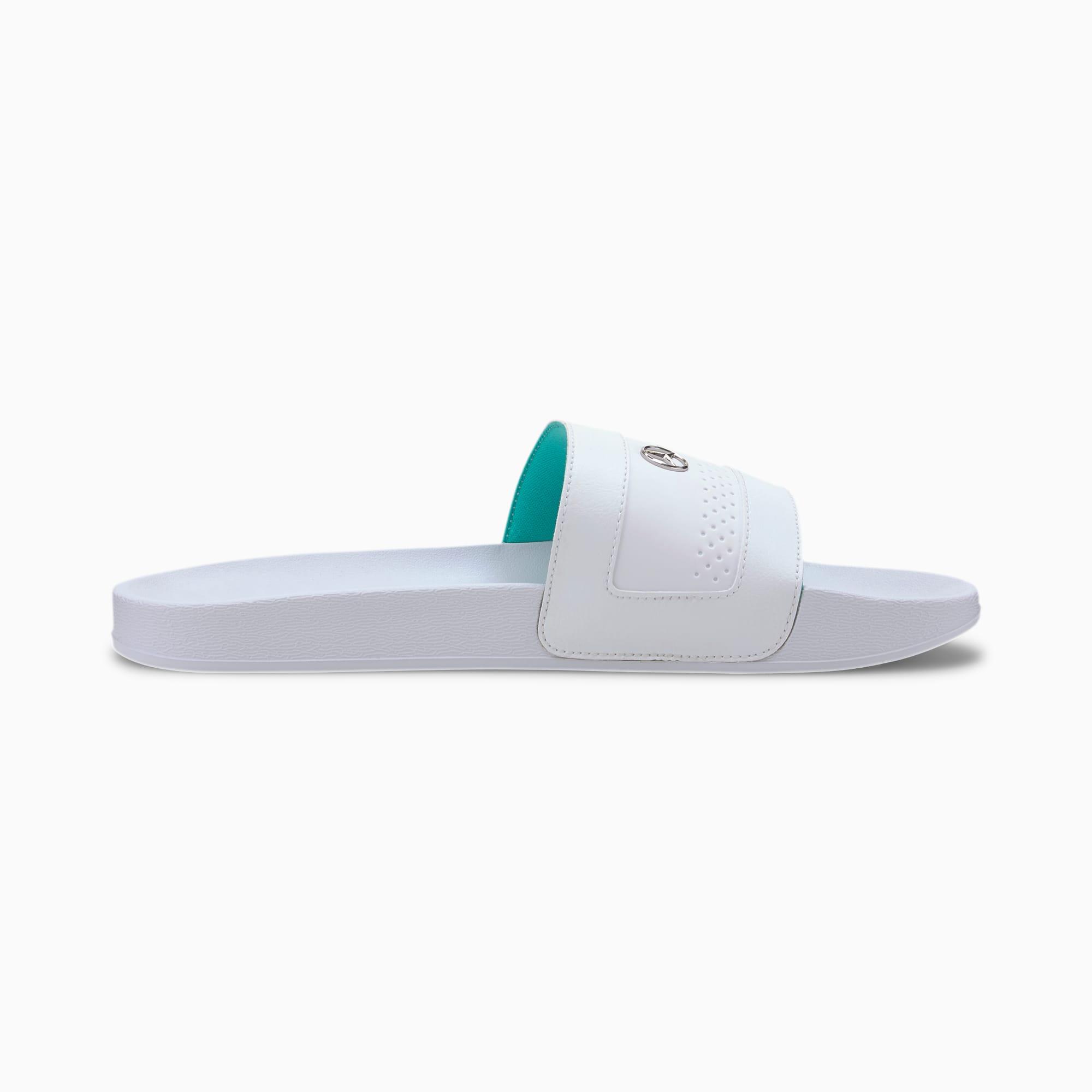 puma mercedes slides white