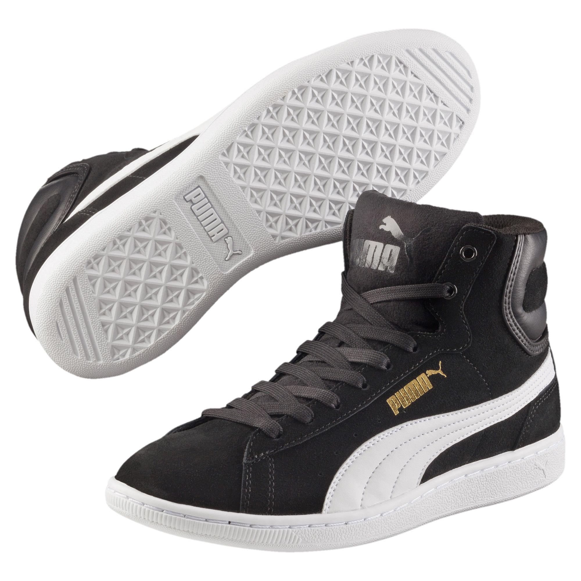 puma black and white high tops