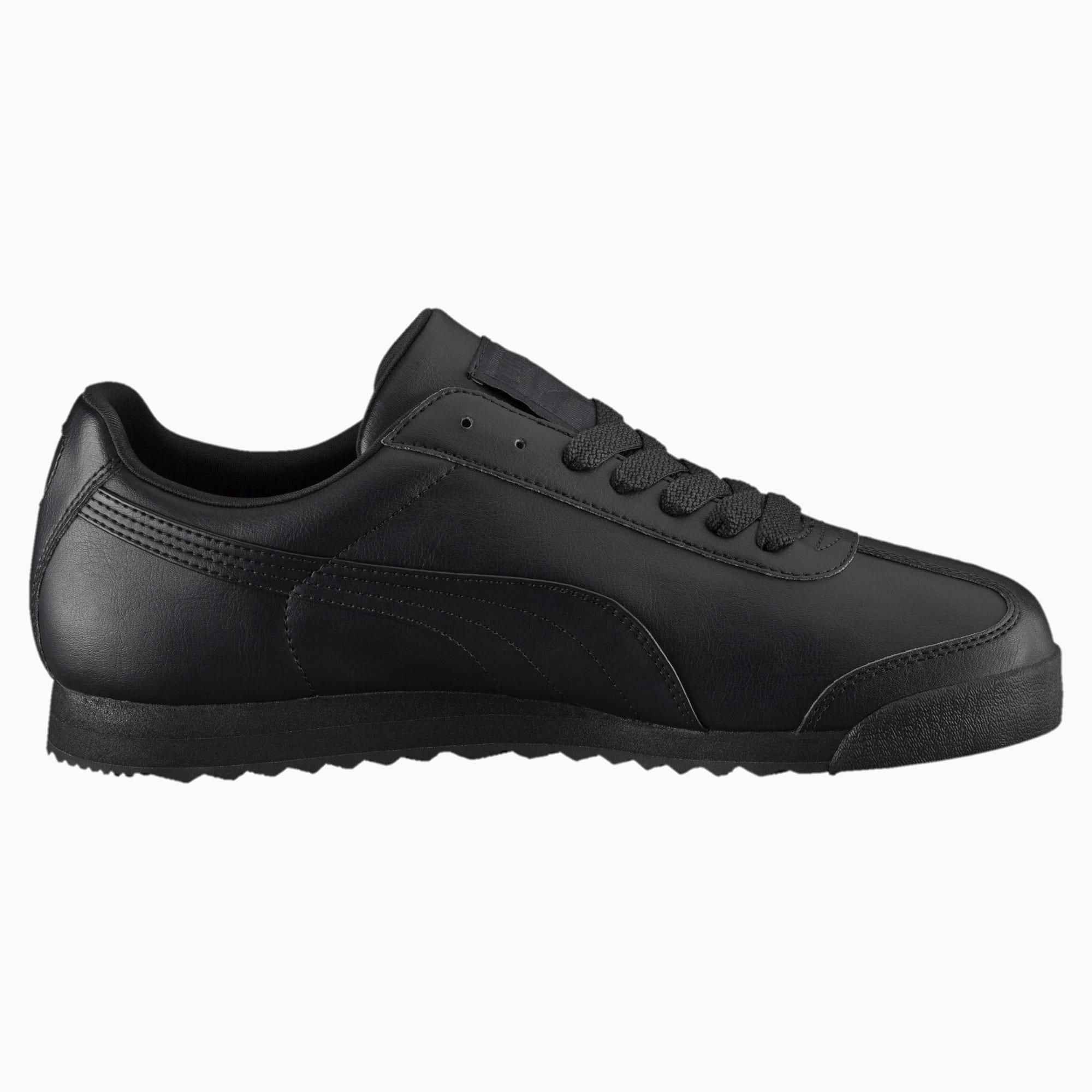 puma roma black suede