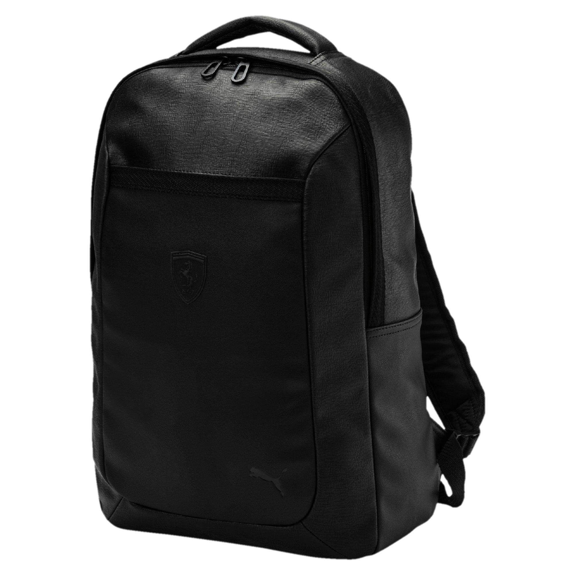 puma black leather backpack