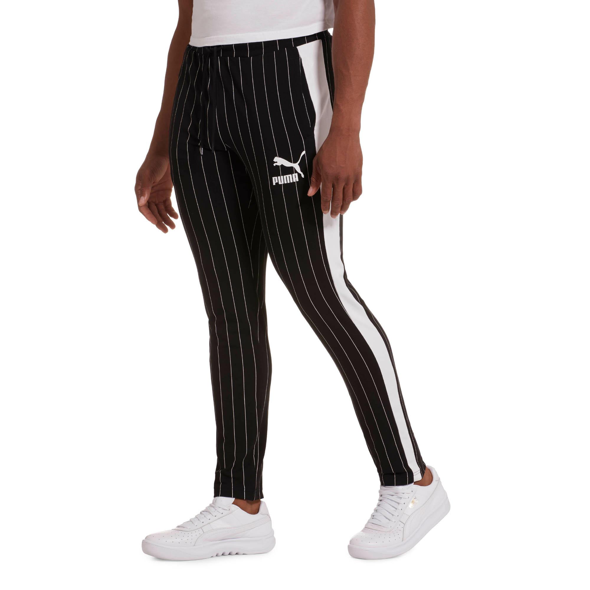 PUMA Pinstripe Men's T7 Track Pants in Black for Men