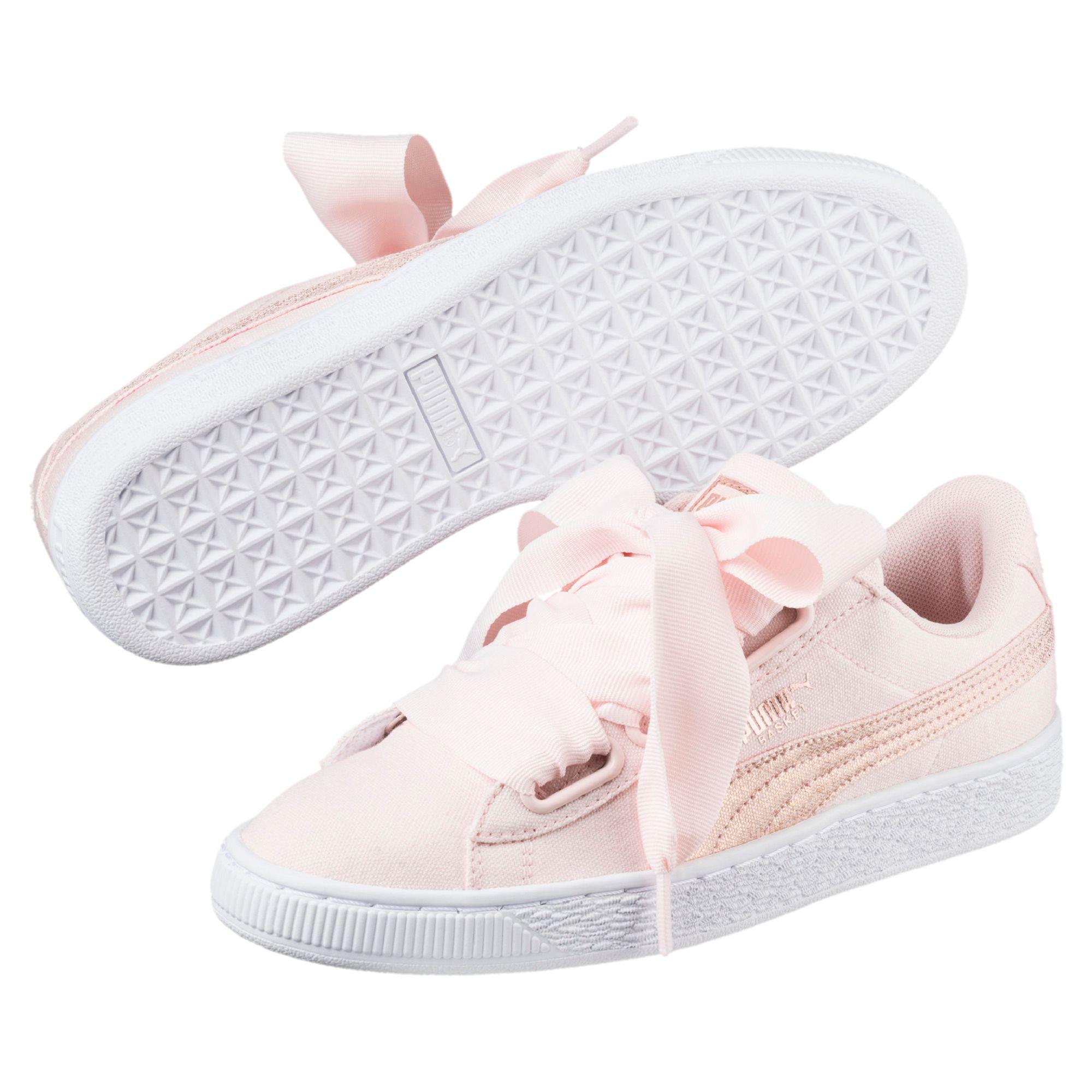 puma basket heart white rose gold