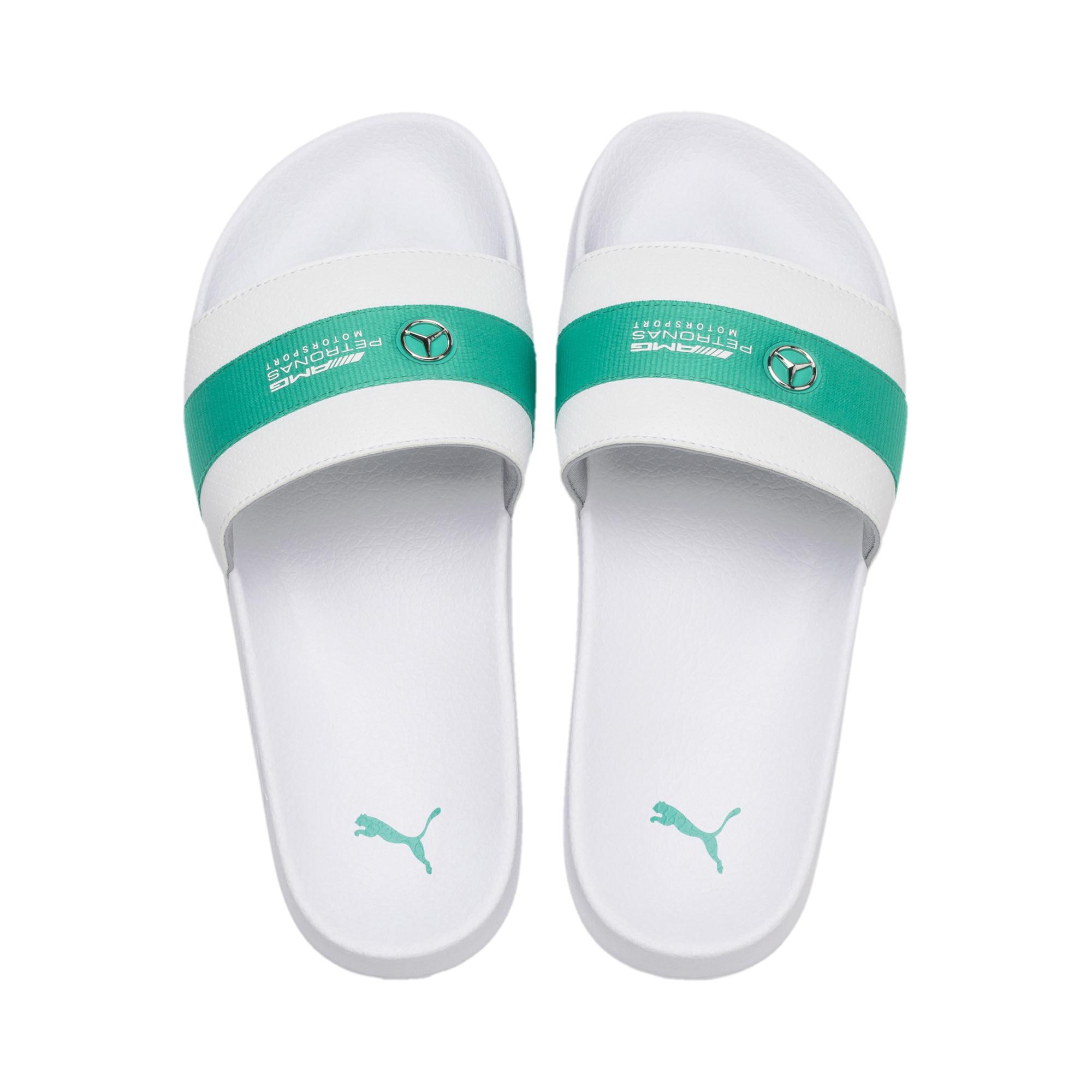 puma mercedes mapm leadcat white & green casual sandal