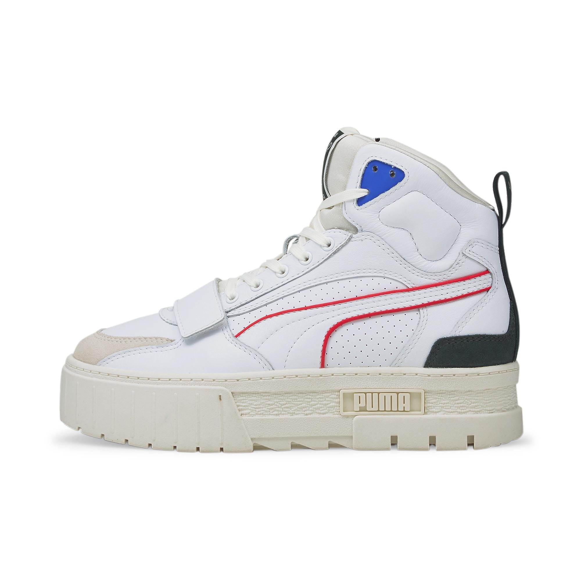 PUMA Leather X Mayze Mid Trainers in White | Lyst