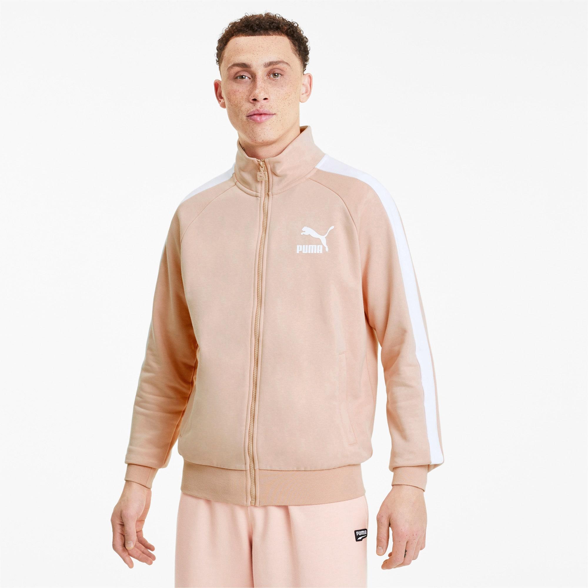 PUMA Cotton Iconic T7 Men's Track Jacket in Pink Sand (Pink) for Men - Lyst