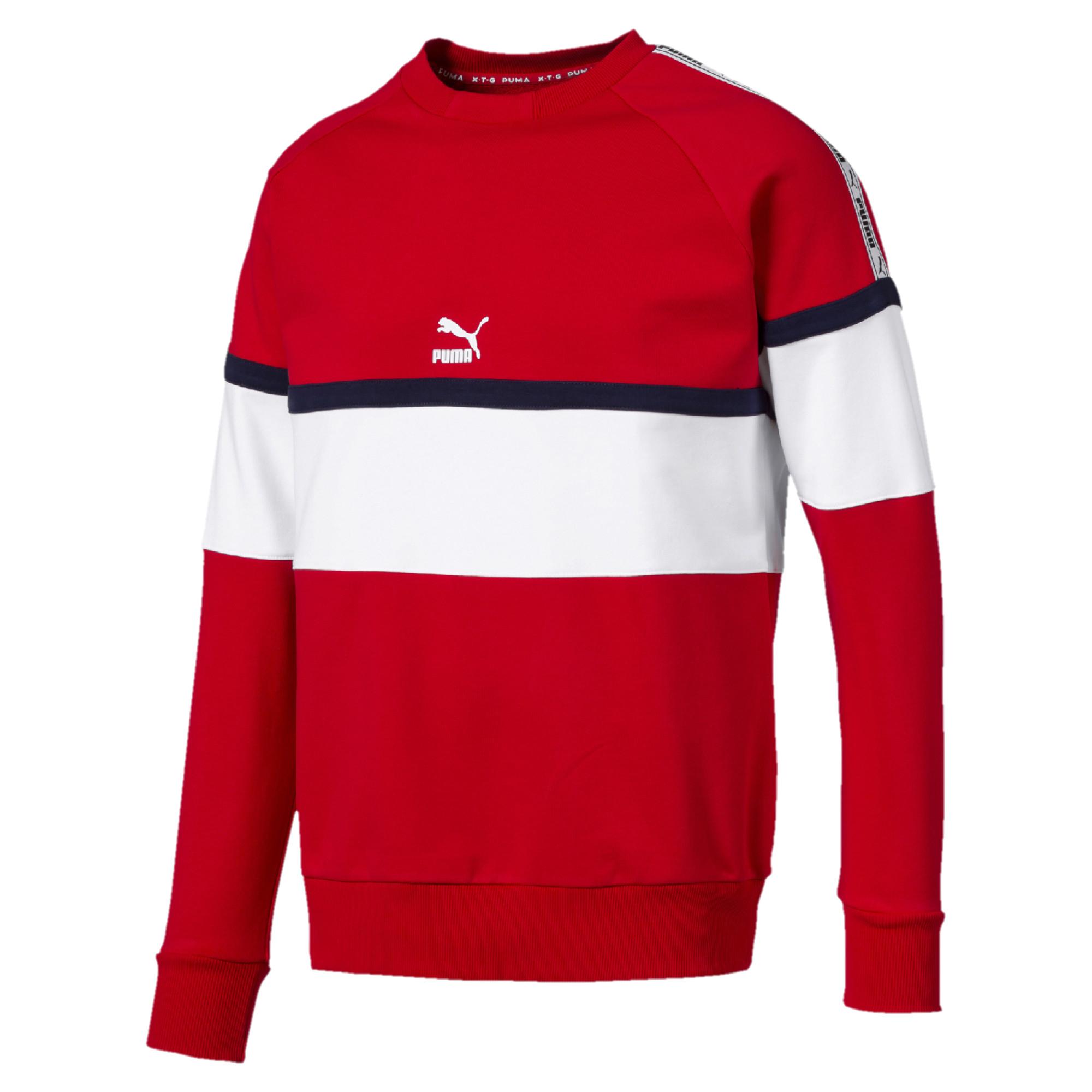 PUMA Cotton Xtg Men's Long Sleeve Crewneck Sweatshirt in 11 (Red 