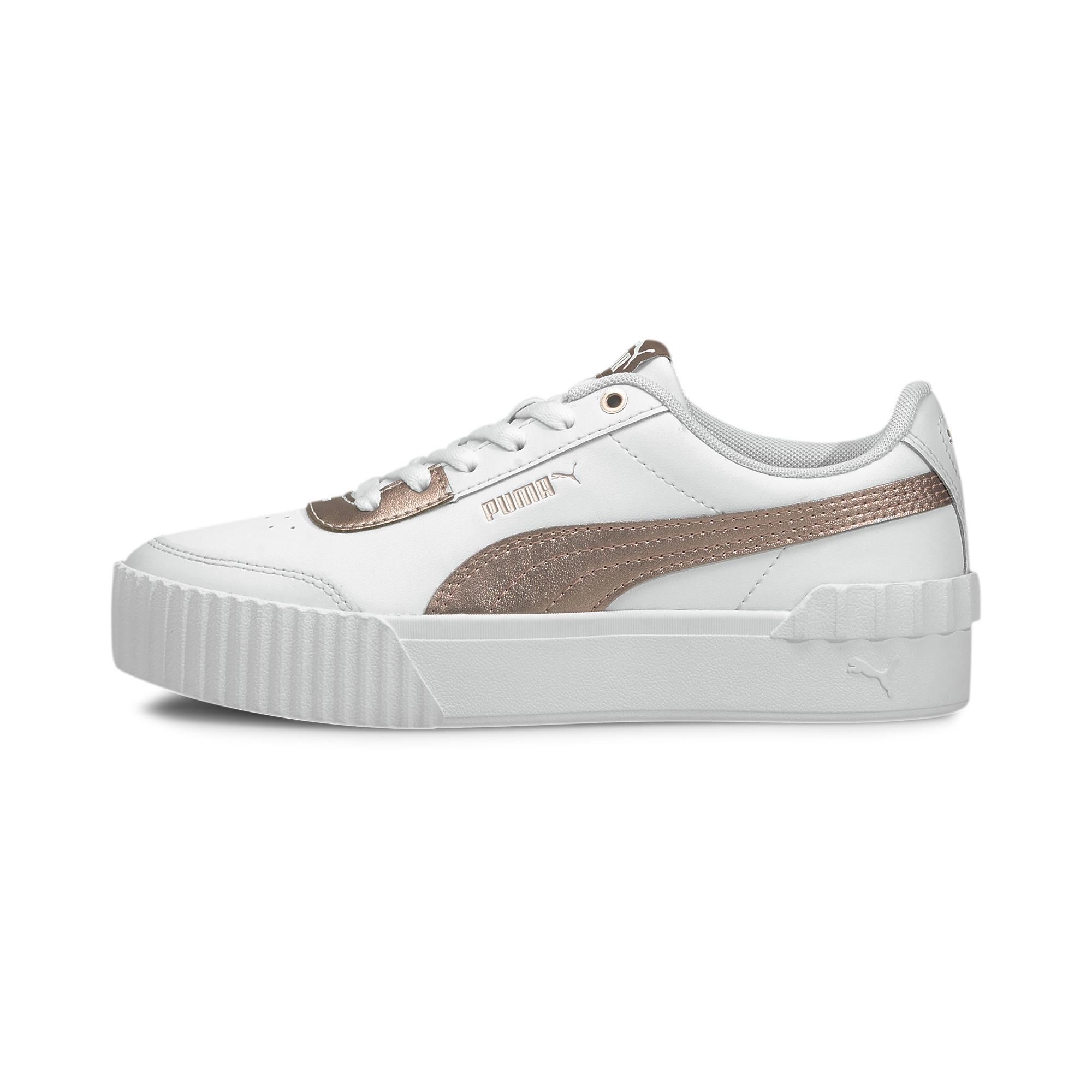 PUMA Carina Lift Metallic Sneakers in White | Lyst