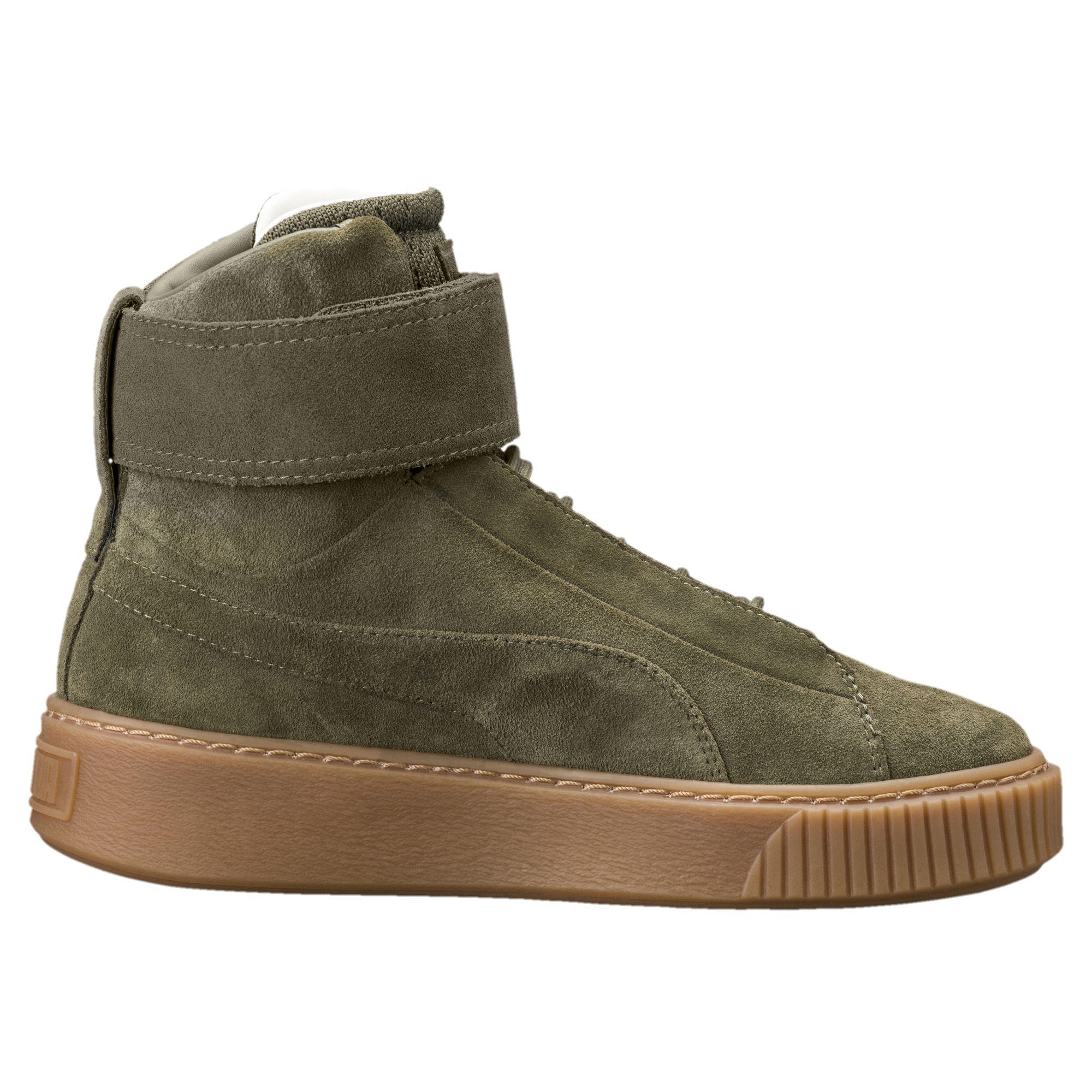 puma platform mid olive night gum