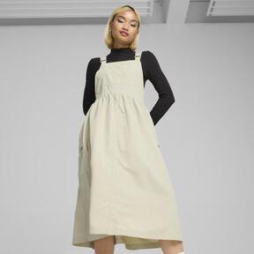 White fashion dungaree dress