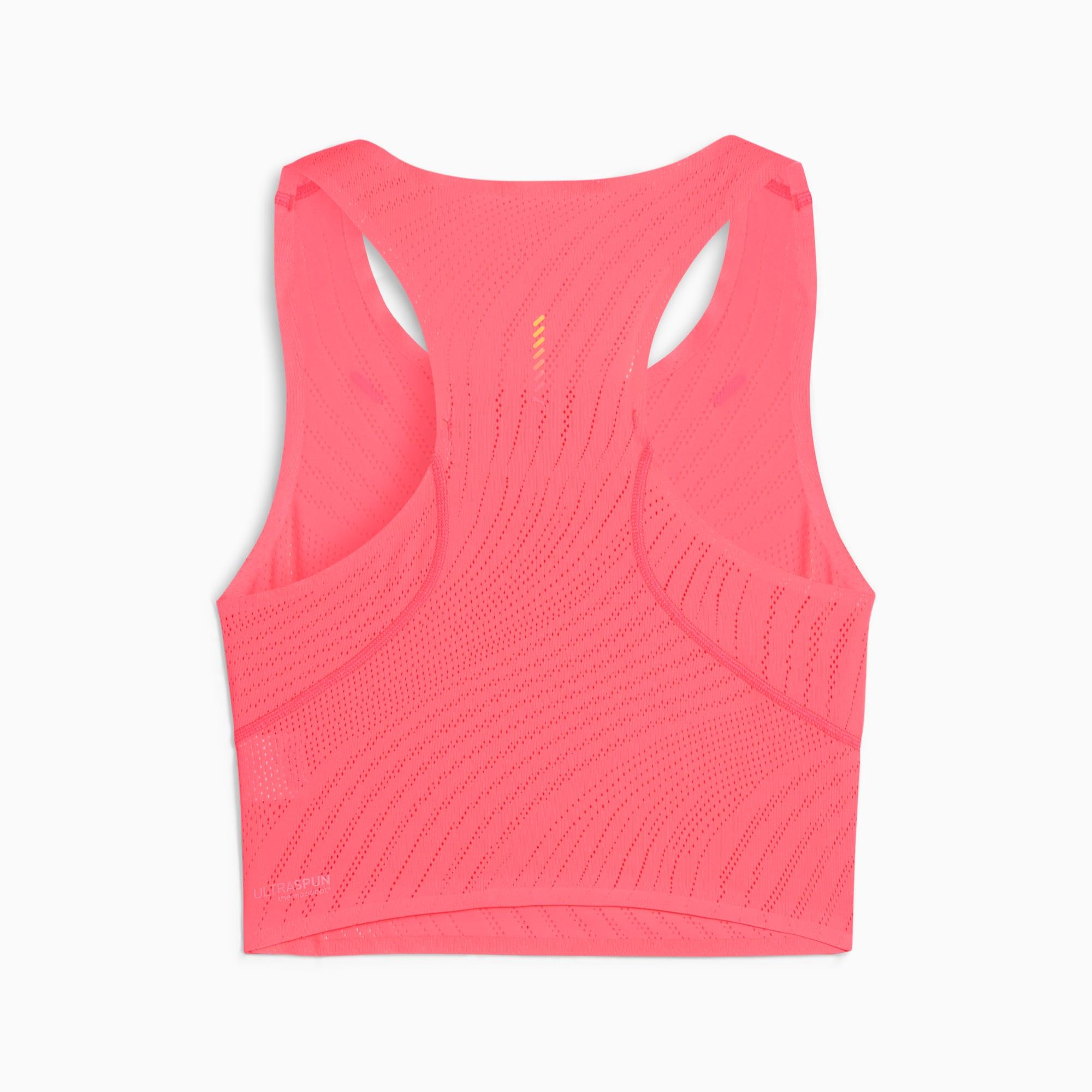 PUMA Run Ultraspun Running Crop Top in Pink Lyst UK