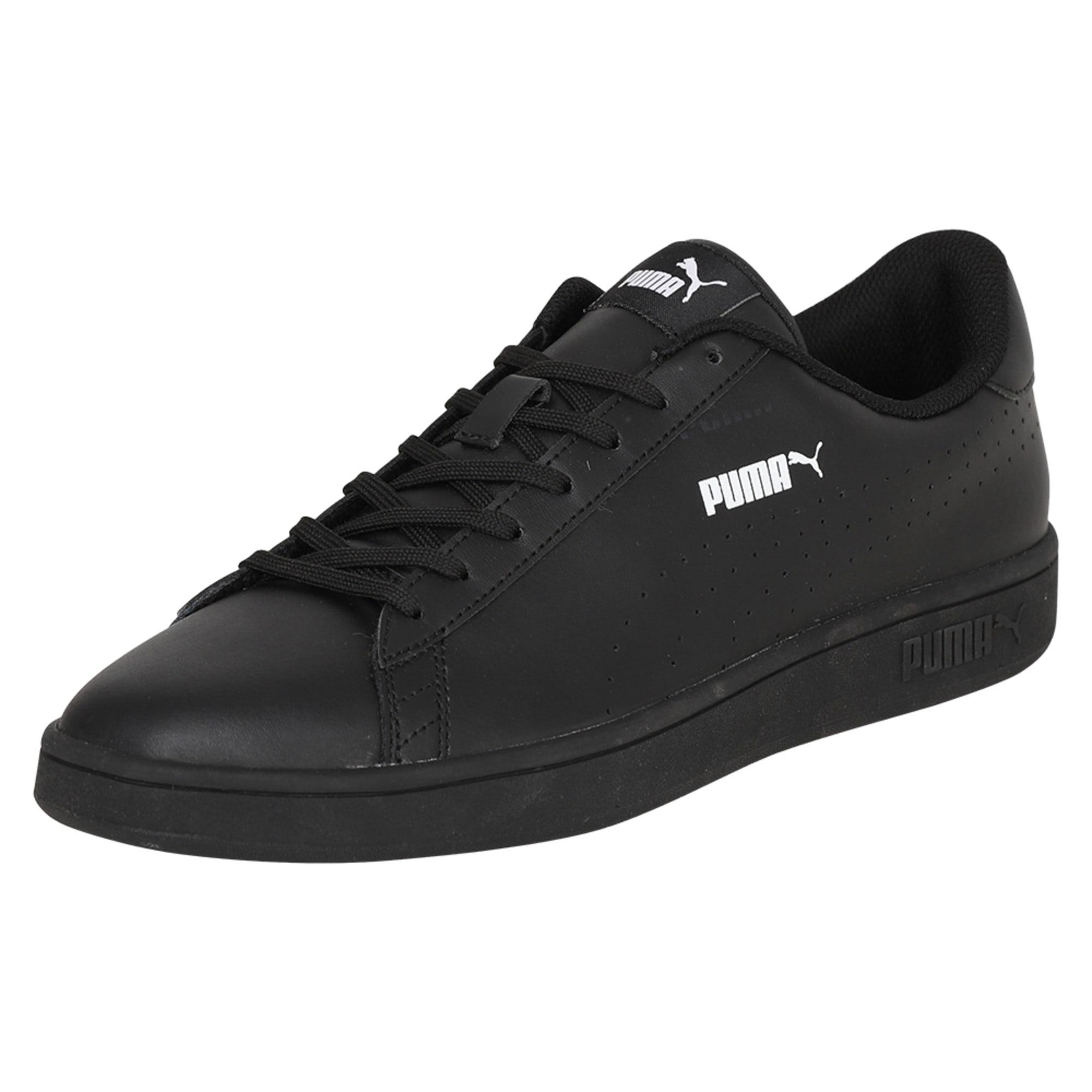 PUMA Smash V2 Leather Perf Sneakers in Black for Men - Lyst