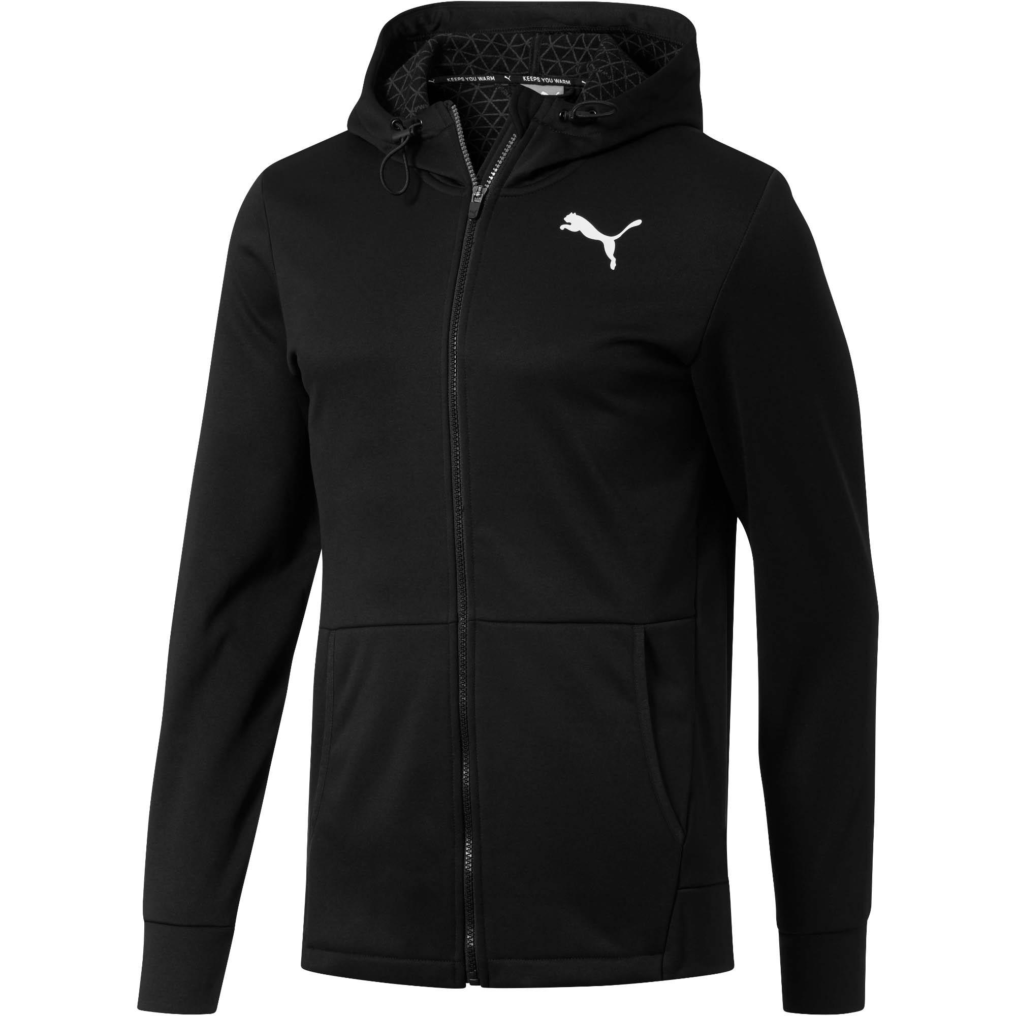 PUMA Synthetic Tec Sports Warm Full-zip Hoodie in Black for Men - Lyst
