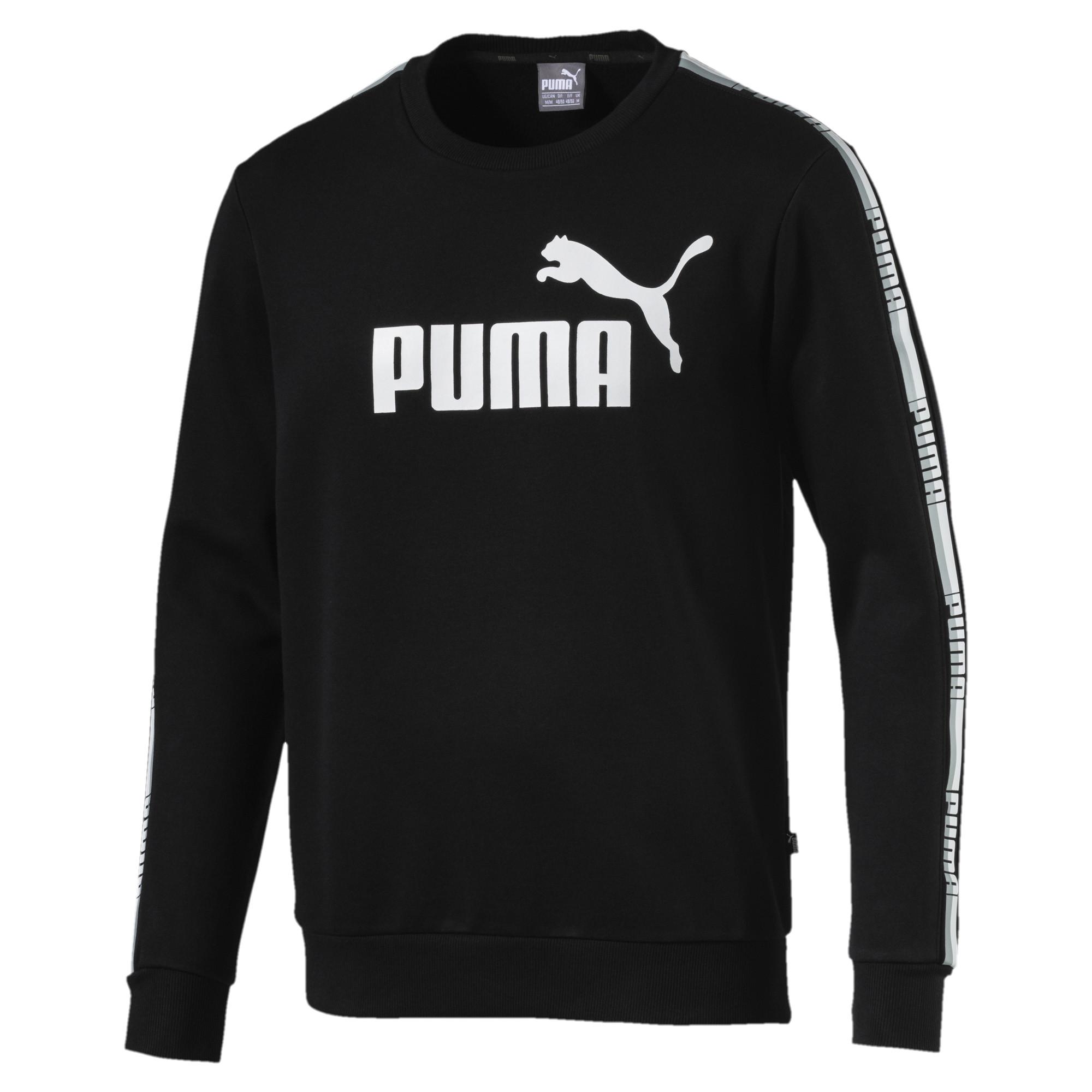 PUMA Fleece Tape Crew Sweat in Black 