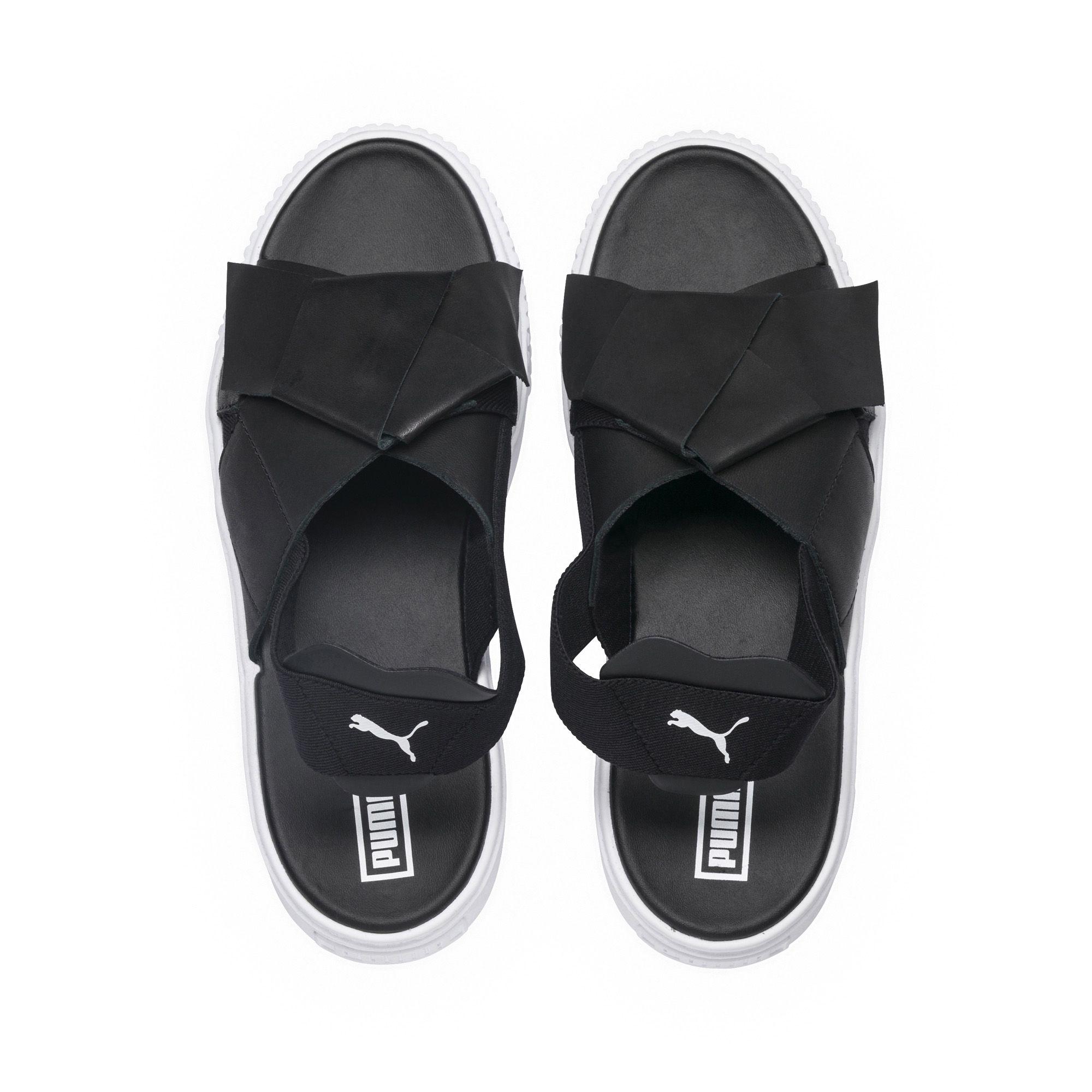 puma platform sandals black