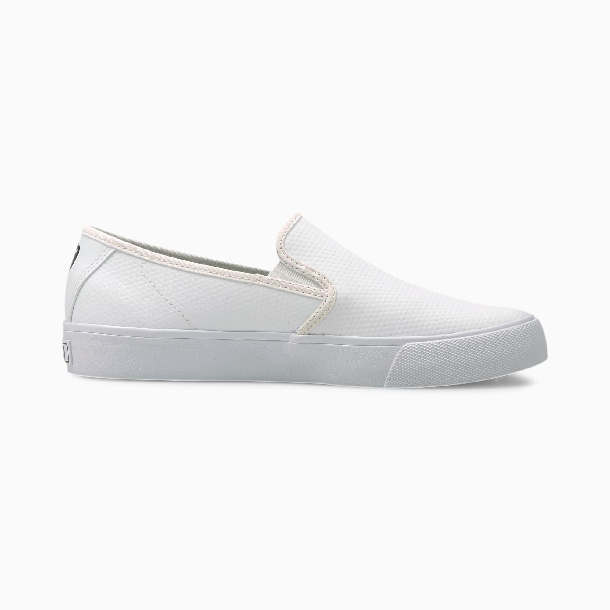 PUMA Leather Bari Cat Slip On Shoes in White - Lyst