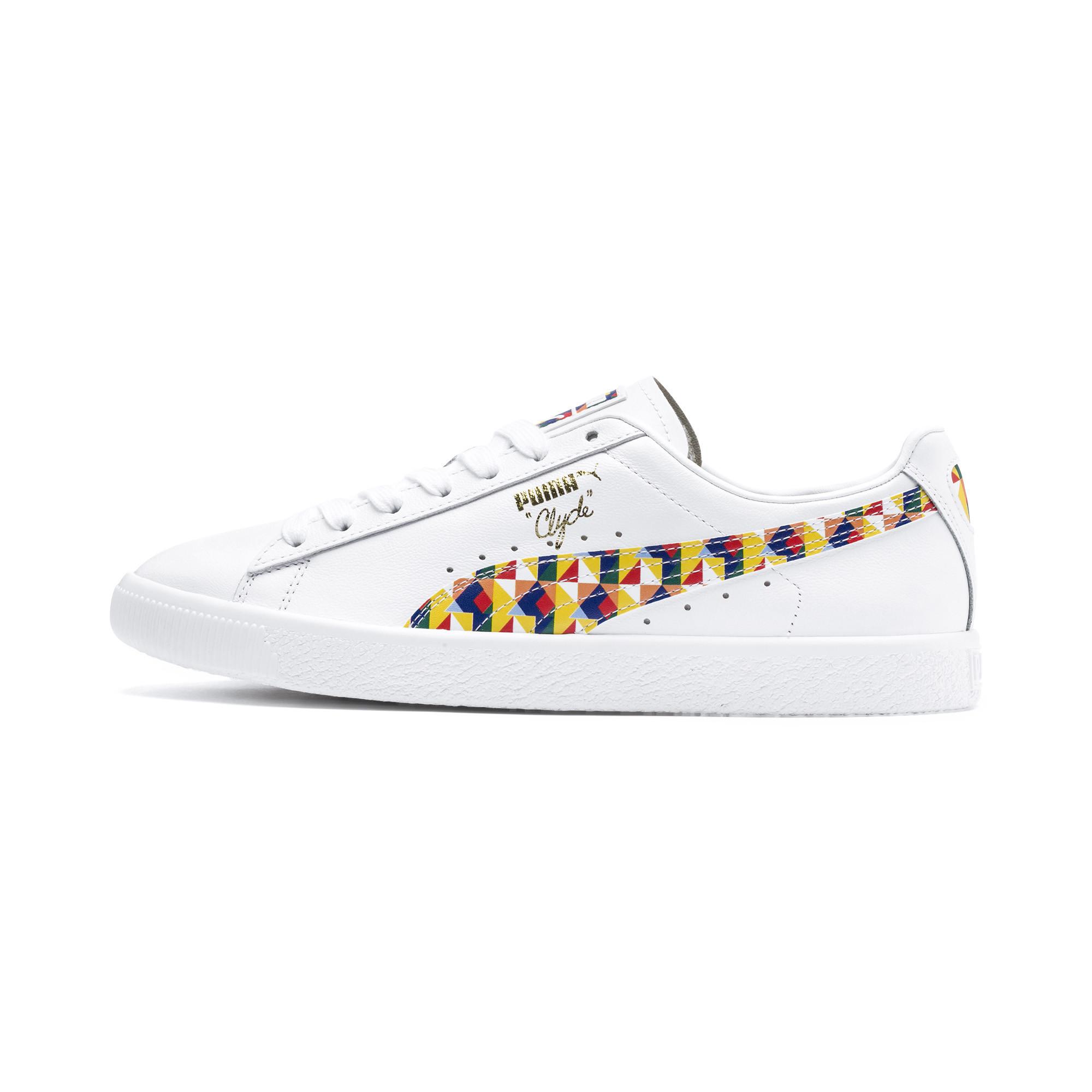 PUMA Leather Clyde Graffiti Sneakers in 01 (White) for Men - Lyst