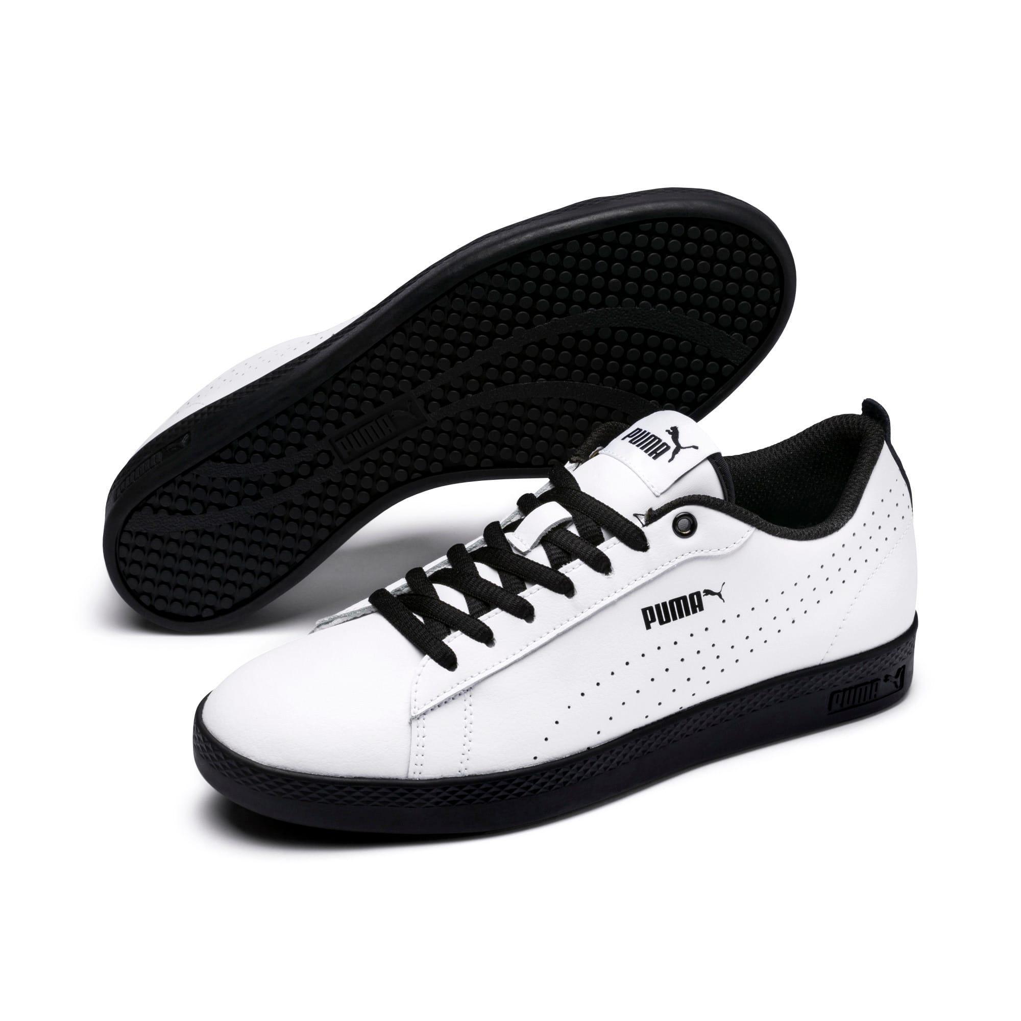 PUMA Leather Smash V2 Perf Women's Sneakers in White (Black) | Lyst