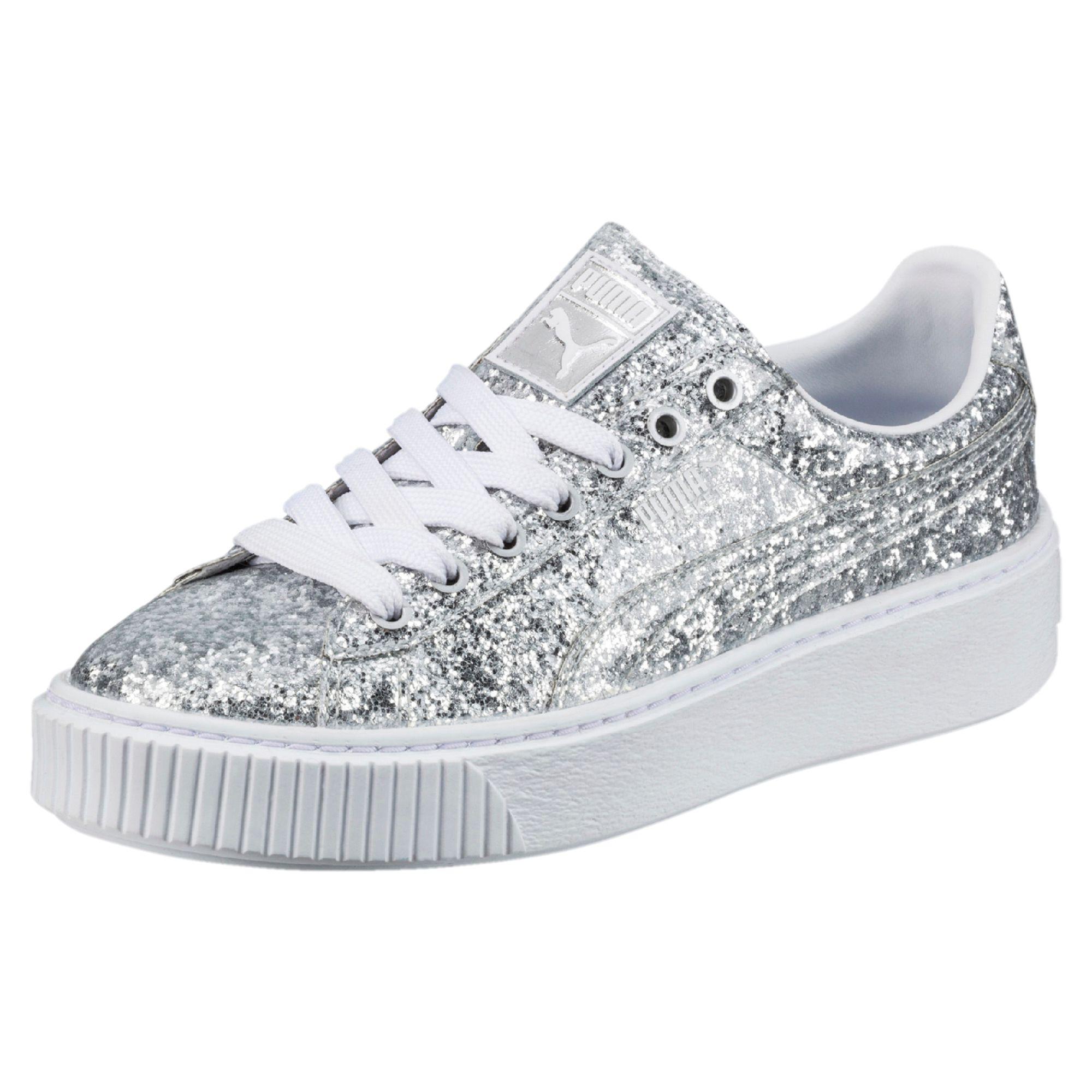 puma silver glitter sneakers