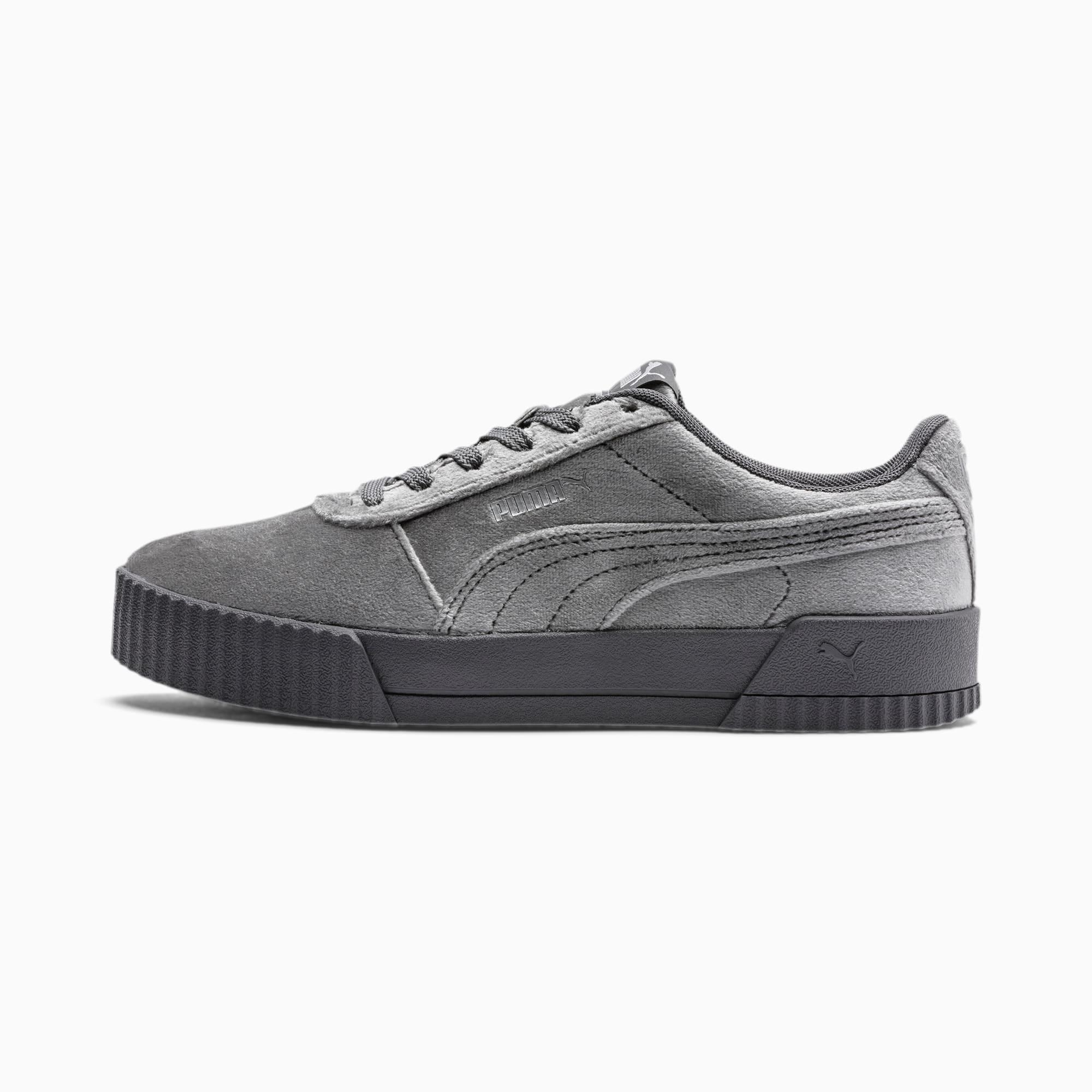 PUMA Carina Velvet Sneaker Schuhe in Grau | Lyst DE